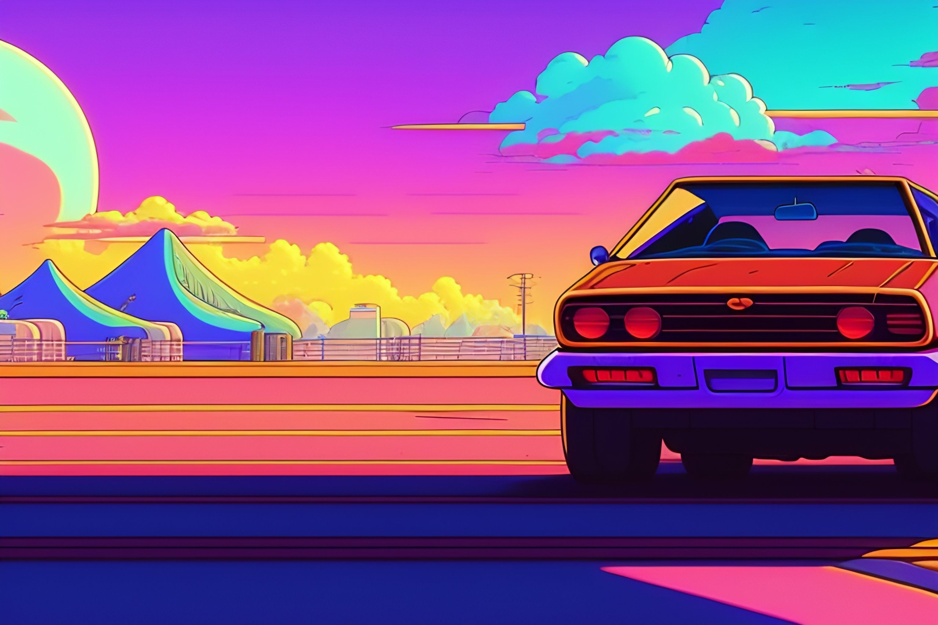 3072x2048 Lexica Definition Retro Background, 90s Anime Cartoon, Lofi Vibes, Inspired By Akira, Repeating
