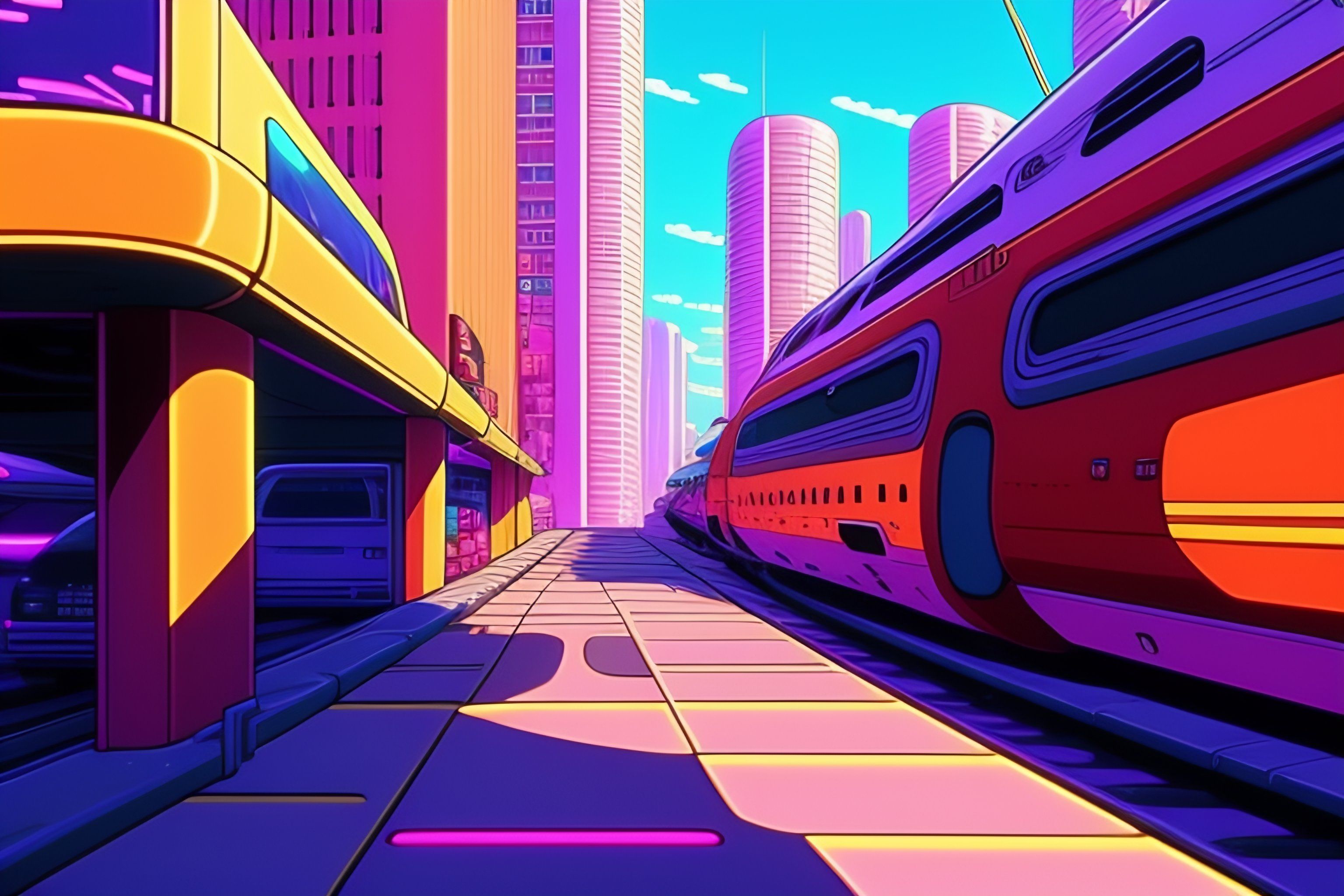 3072x2048 Lexica Definition Retro Background, 90s Anime Cartoon, Lofi Vibes, Inspired By Akira, Repeating