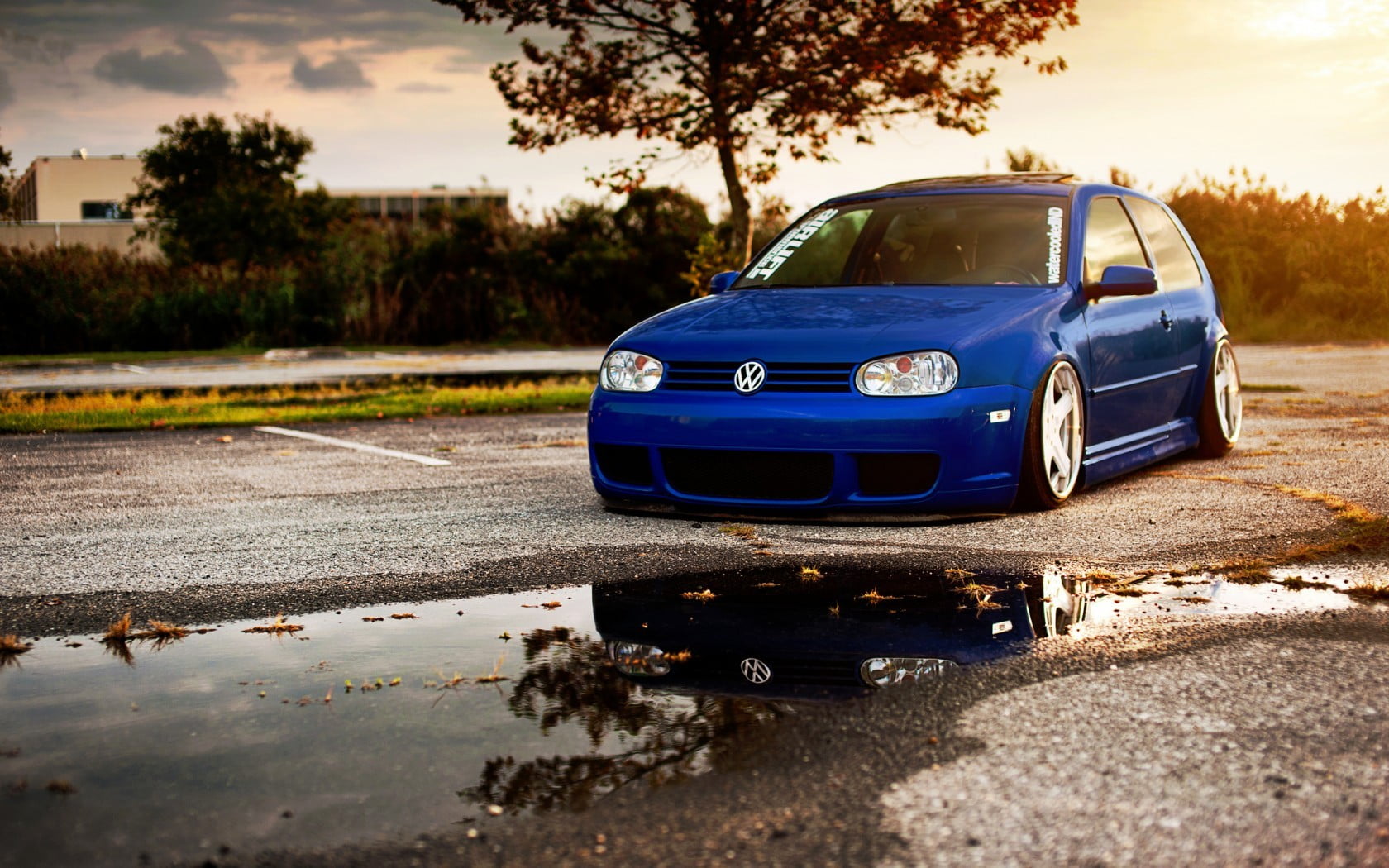 1680x1050 White Volkswagen GTI, Golf GTI, car, Stance, Volkswagen HD wallpaper