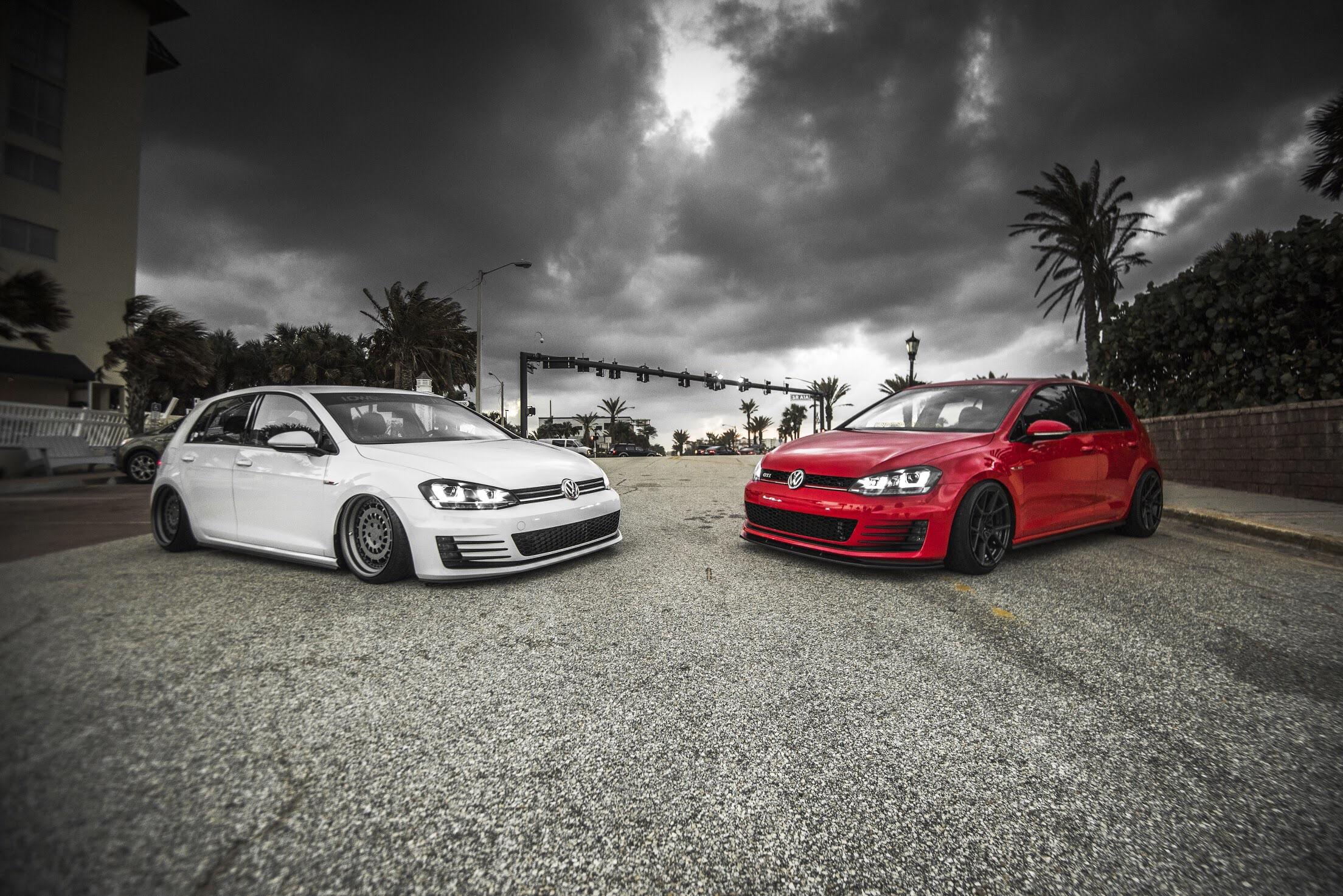 2208x1474 Here's a shot of my mine and a good friends GTI's. How does this sub feel about stanced cars?