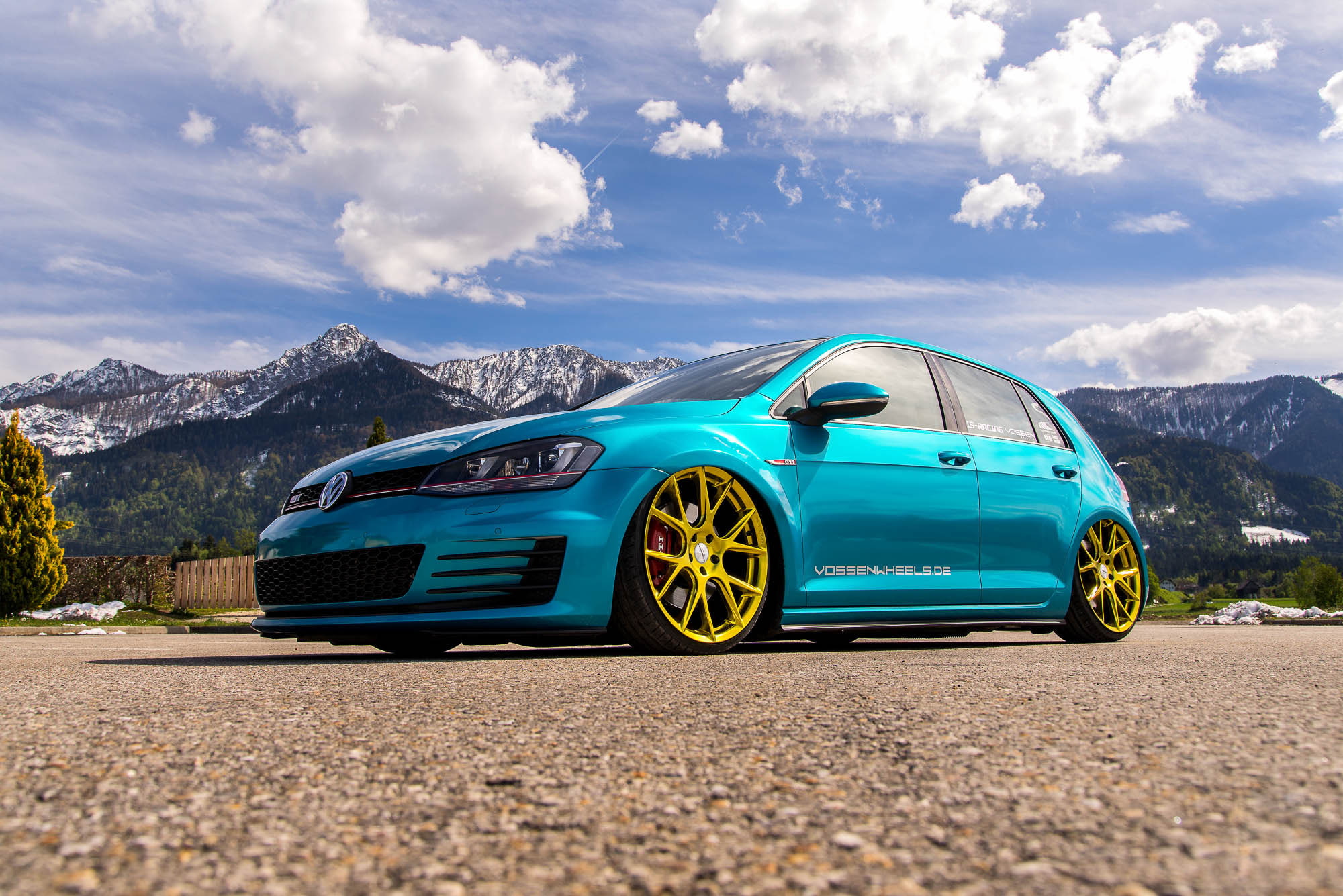 2000x1335 Free download. HD wallpaper: mountains, Volkswagen, golf, tuning, GTI, stance, MK7