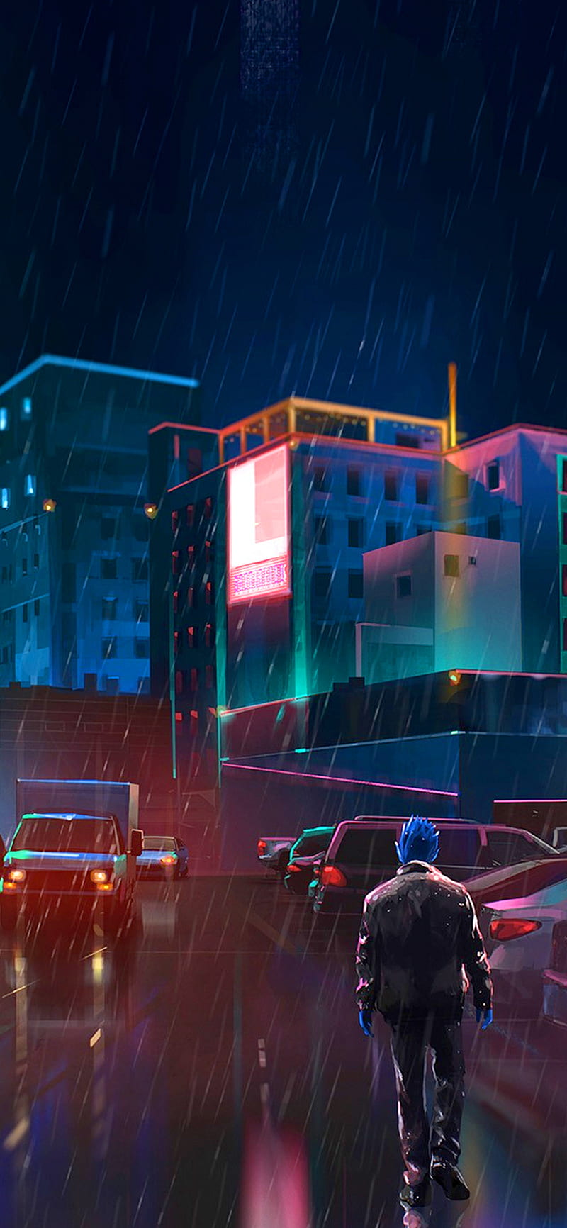 800x1732 Cyber Punk, cool, cyber, future, punk, rain, tech, technology, HD phone wallpaper