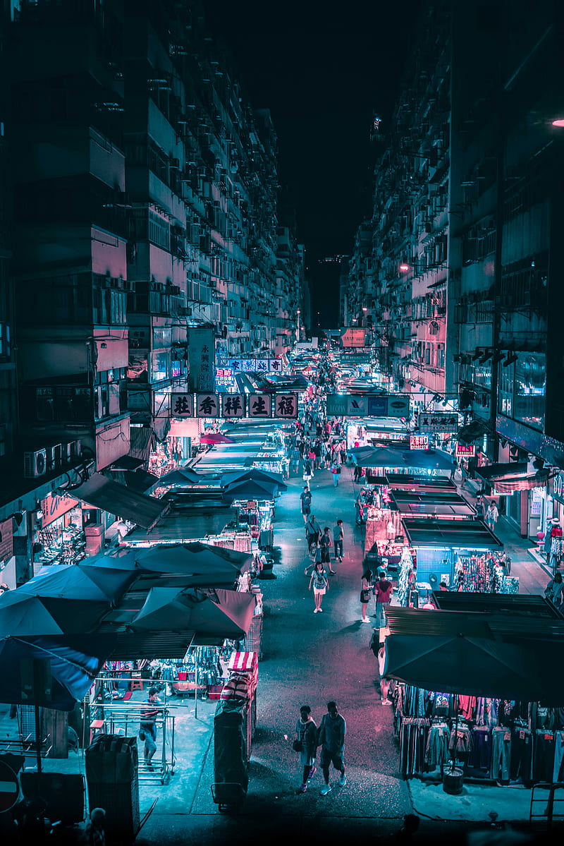 800x1199 Cyberpunk Seoul, Steve, aesthetic, anime, asia, bladerunner, blue, HD phone wallpaper