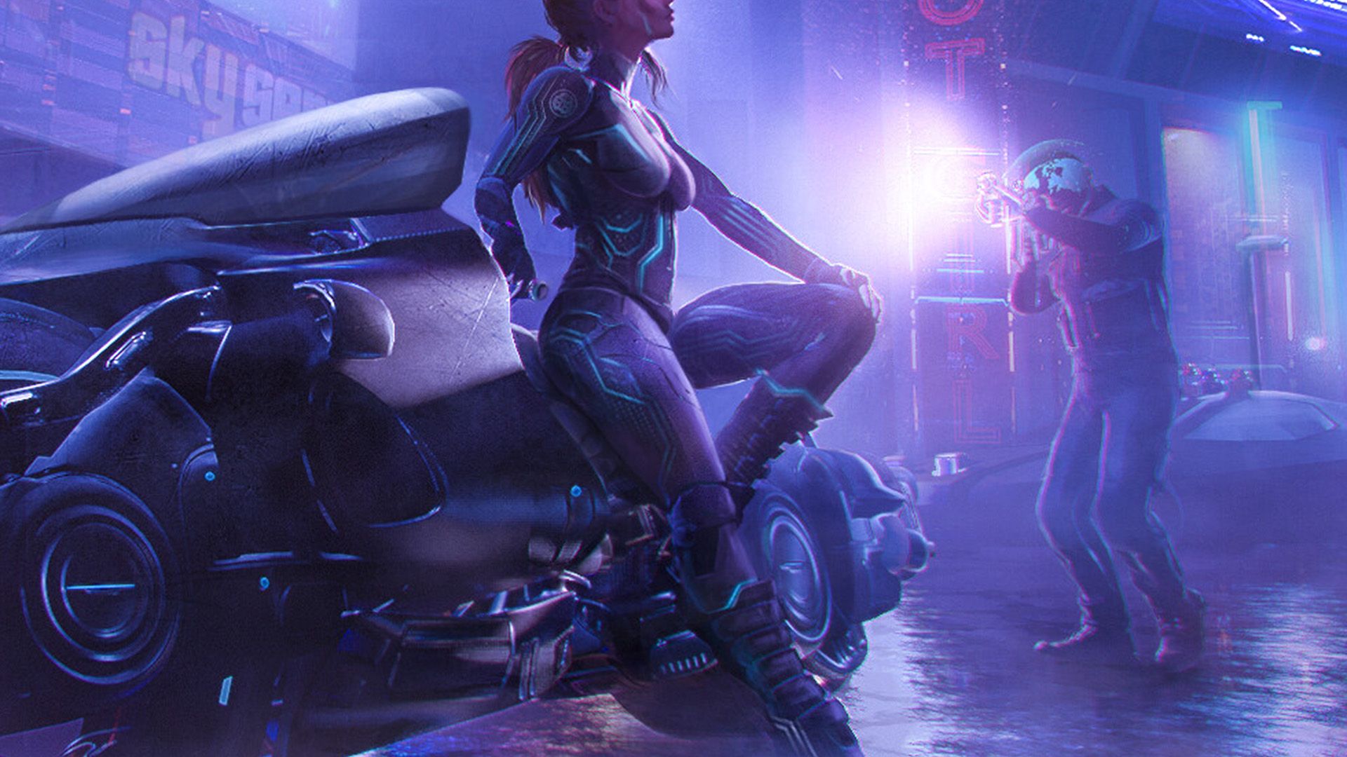 1920x1080 HD Girl Cyber Wallpaper