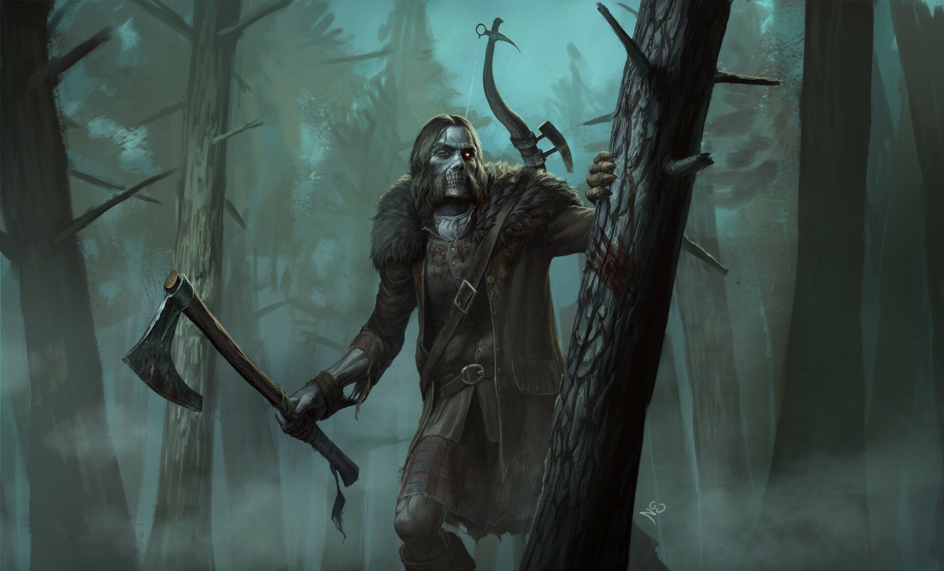 1920x1161 Undead Woods. Revenant of the Pines. Gravewood Stalker. Nightborne Savage. Darkwood Wraith