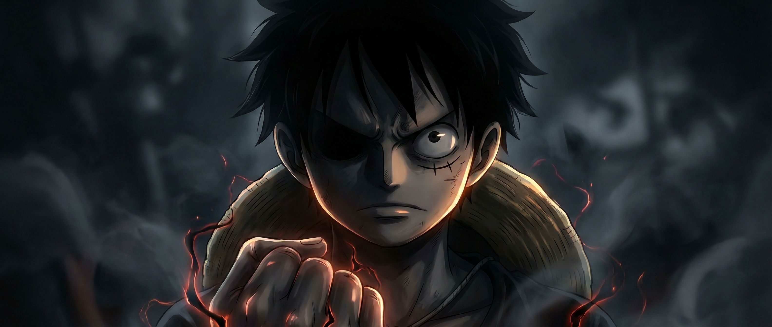 3168x1344 OC Cinematic Monkey D. Luffy Wallpaper Series (Cinematic, Ink & Painted Styles). Link to full paid collection in comments
