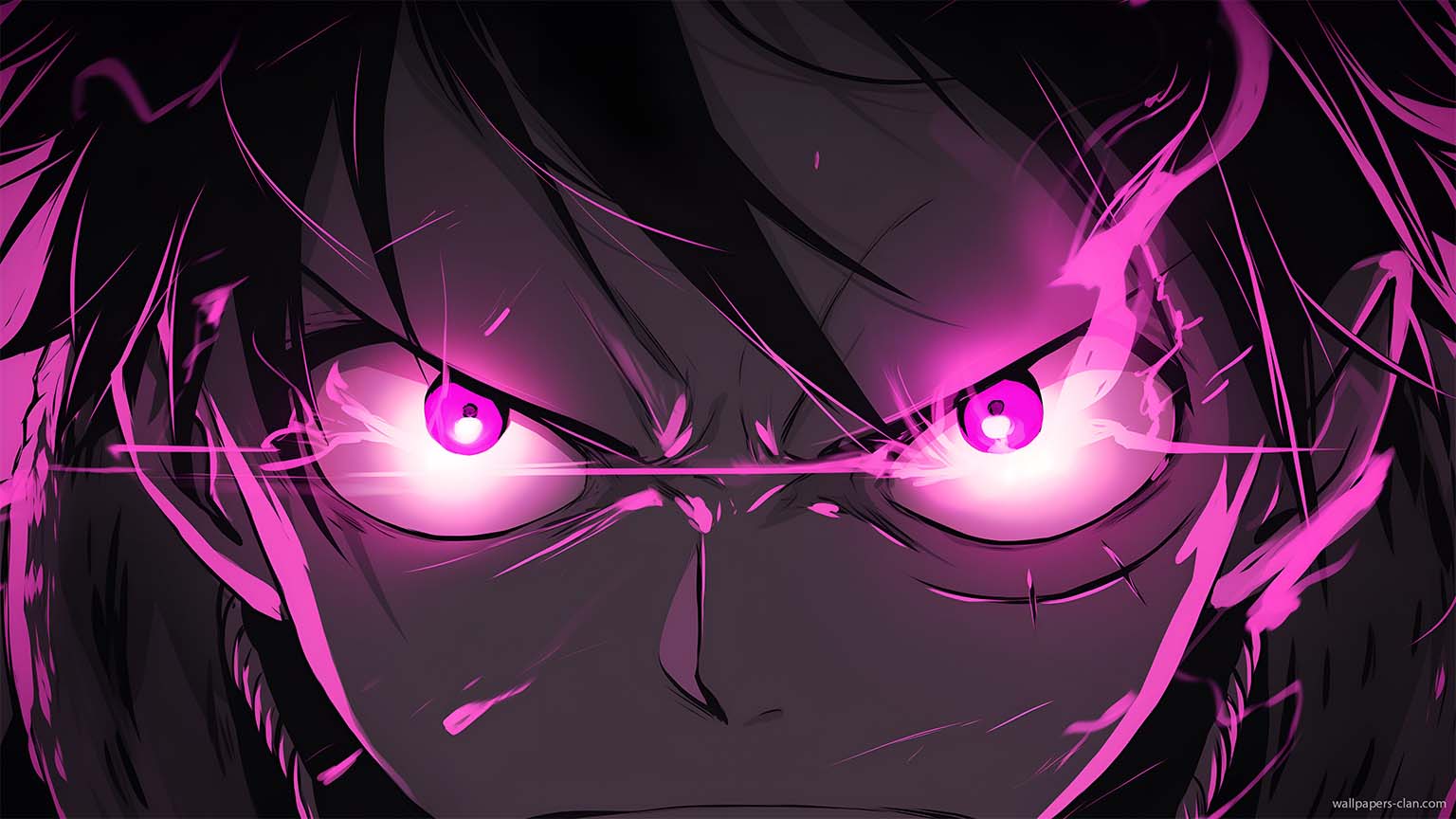 1536x864 Luffy Pink Power Glowing Eyes Wallpaper PC ⚡ 4K