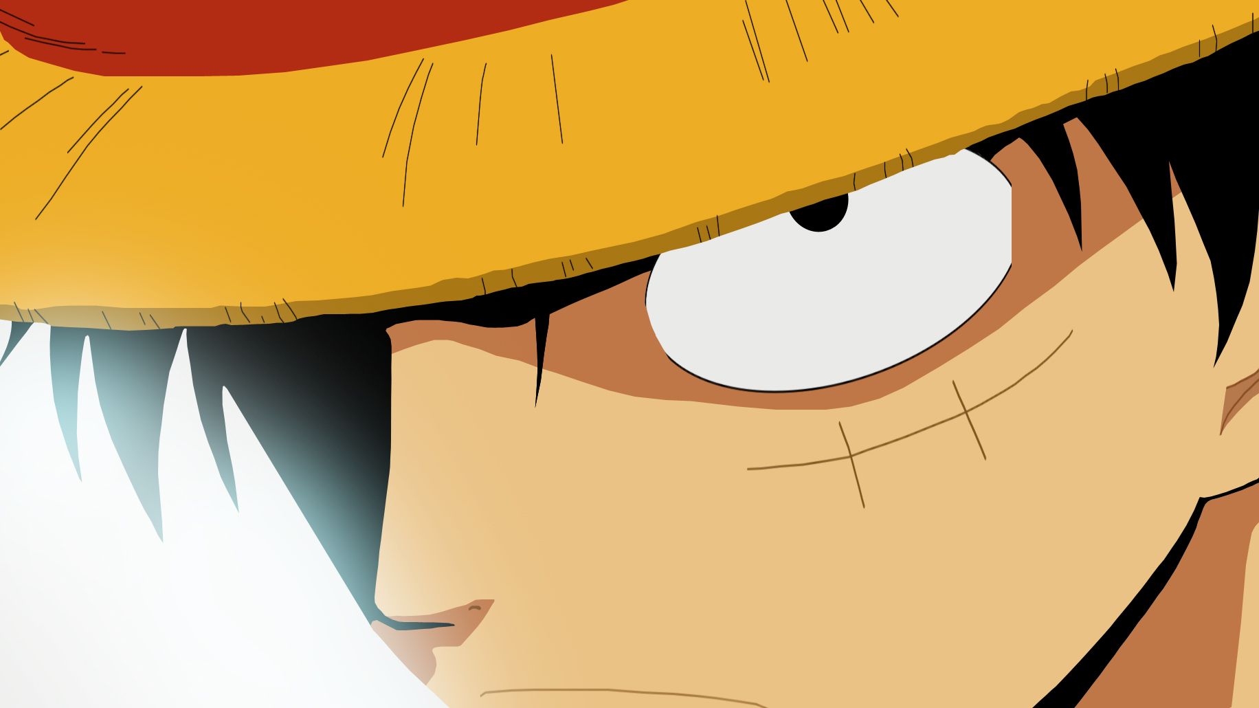 1832x1030 Epic One Piece HD Wallpaper: Luffy's Intense Starex1030