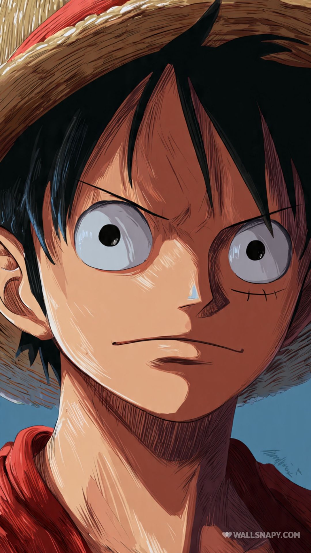 1080x1920 Monkey d luffy anime face closeup 4k wallpaper
