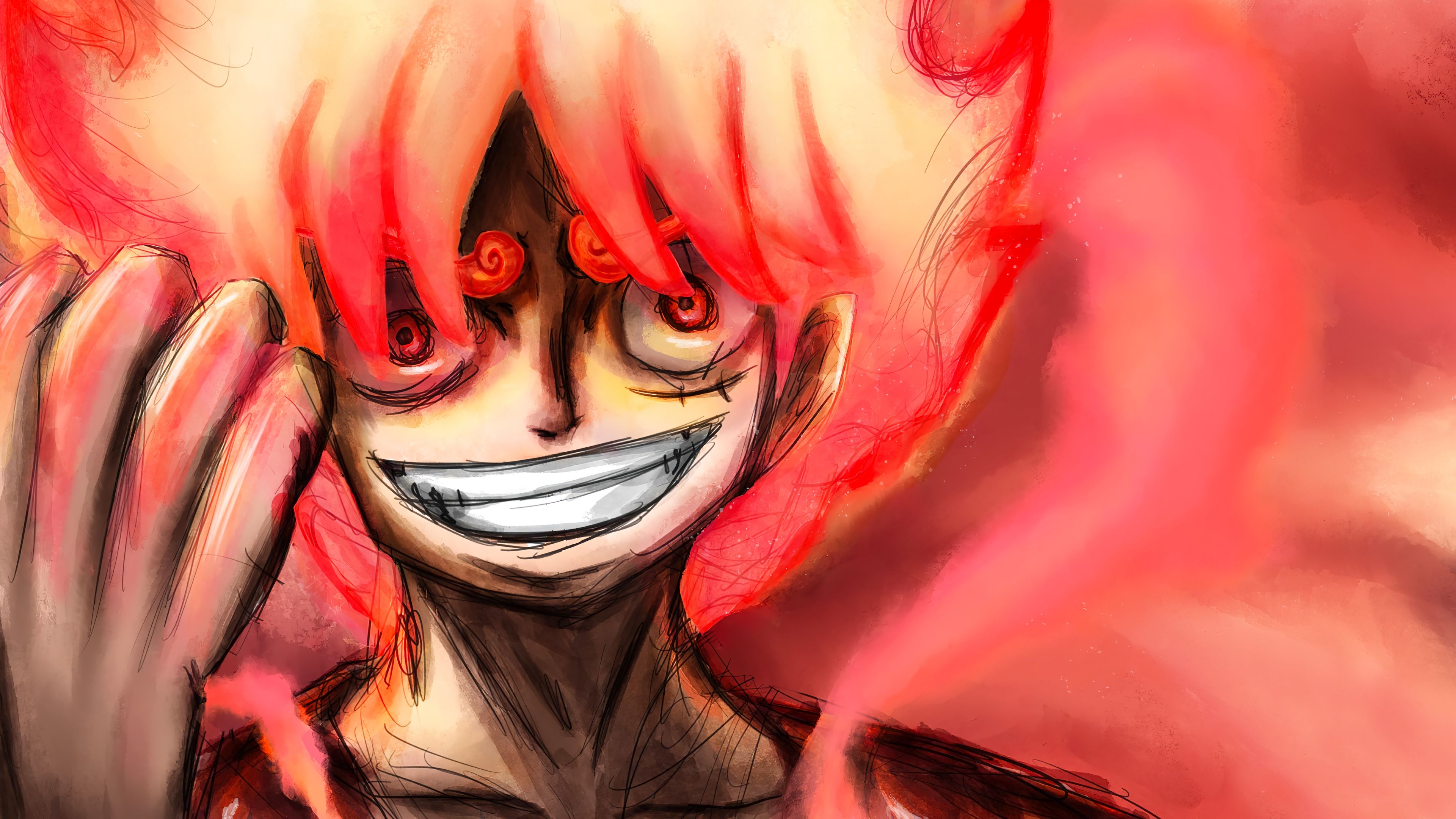 3840x2160 Luffy Gear 5 Sun God Nika (One Piece) Wallpaper 4K HD PC g