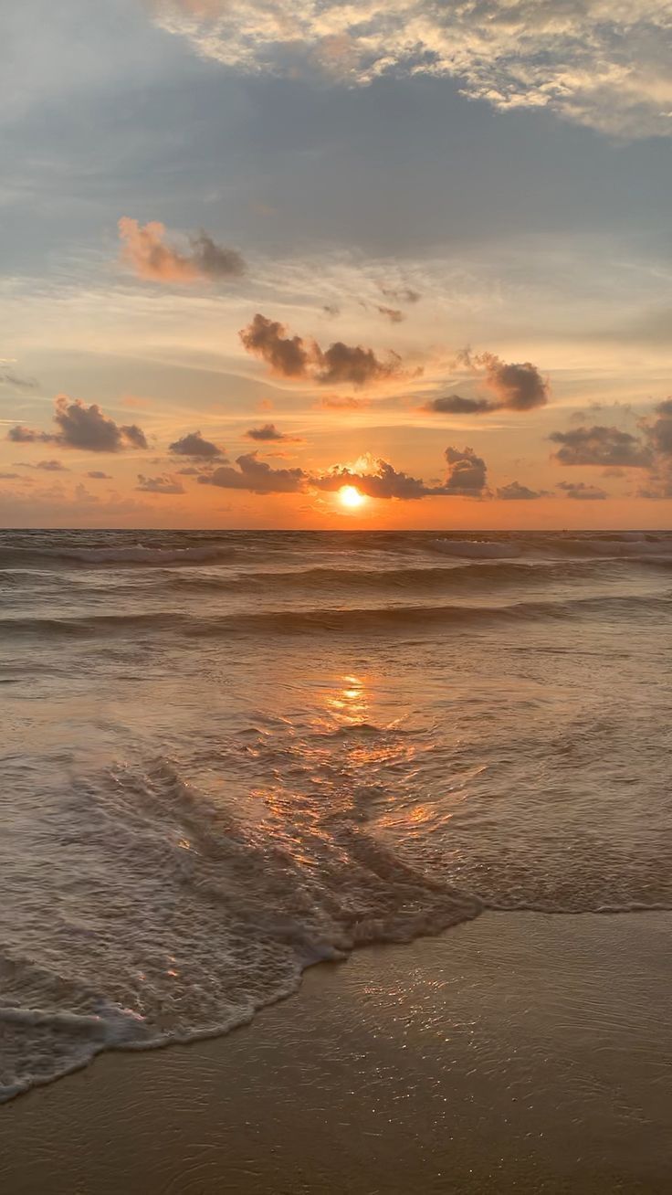 736x1308 Breathtaking Sunset Over the Ocean Waves. Karon beach, Beach sunset wallpaper, Sunset aesthetic