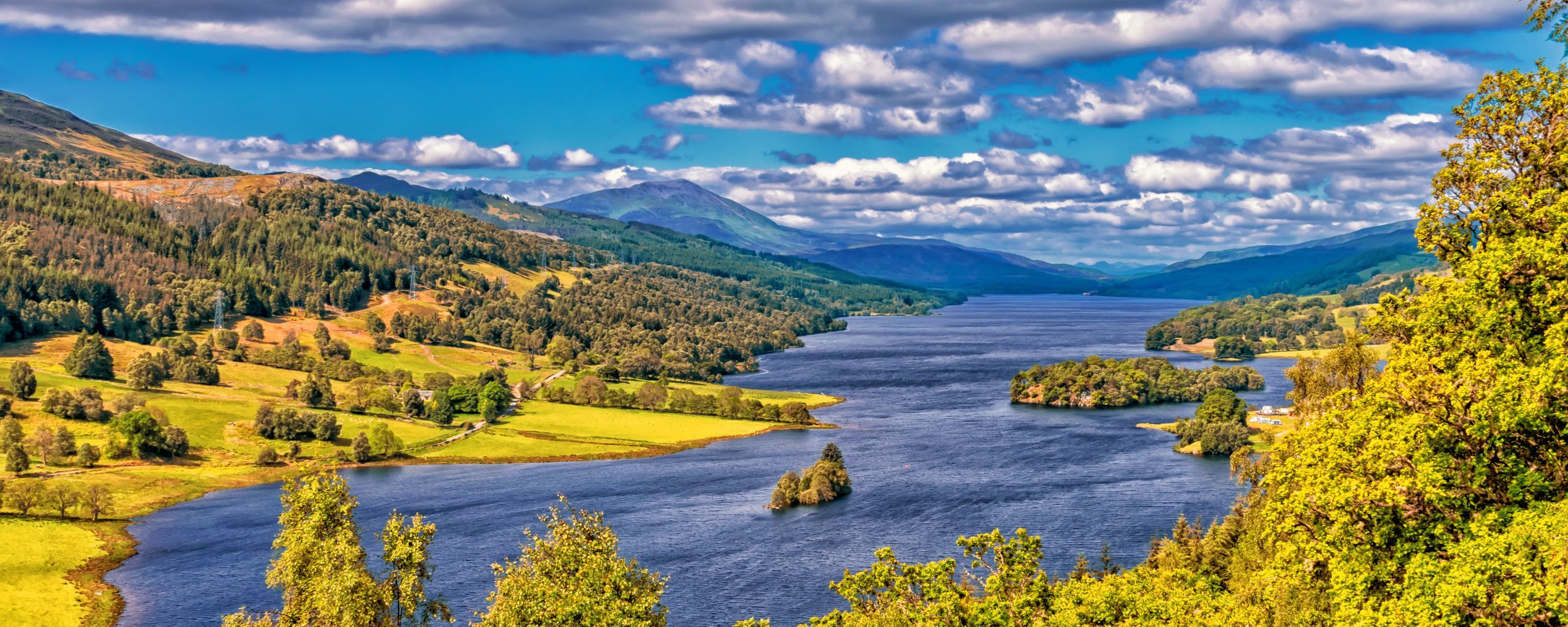 2560x1024 Download wallpaper 2560x1024 scotland, highlands, lake, hdr ultrawide monitor HD background