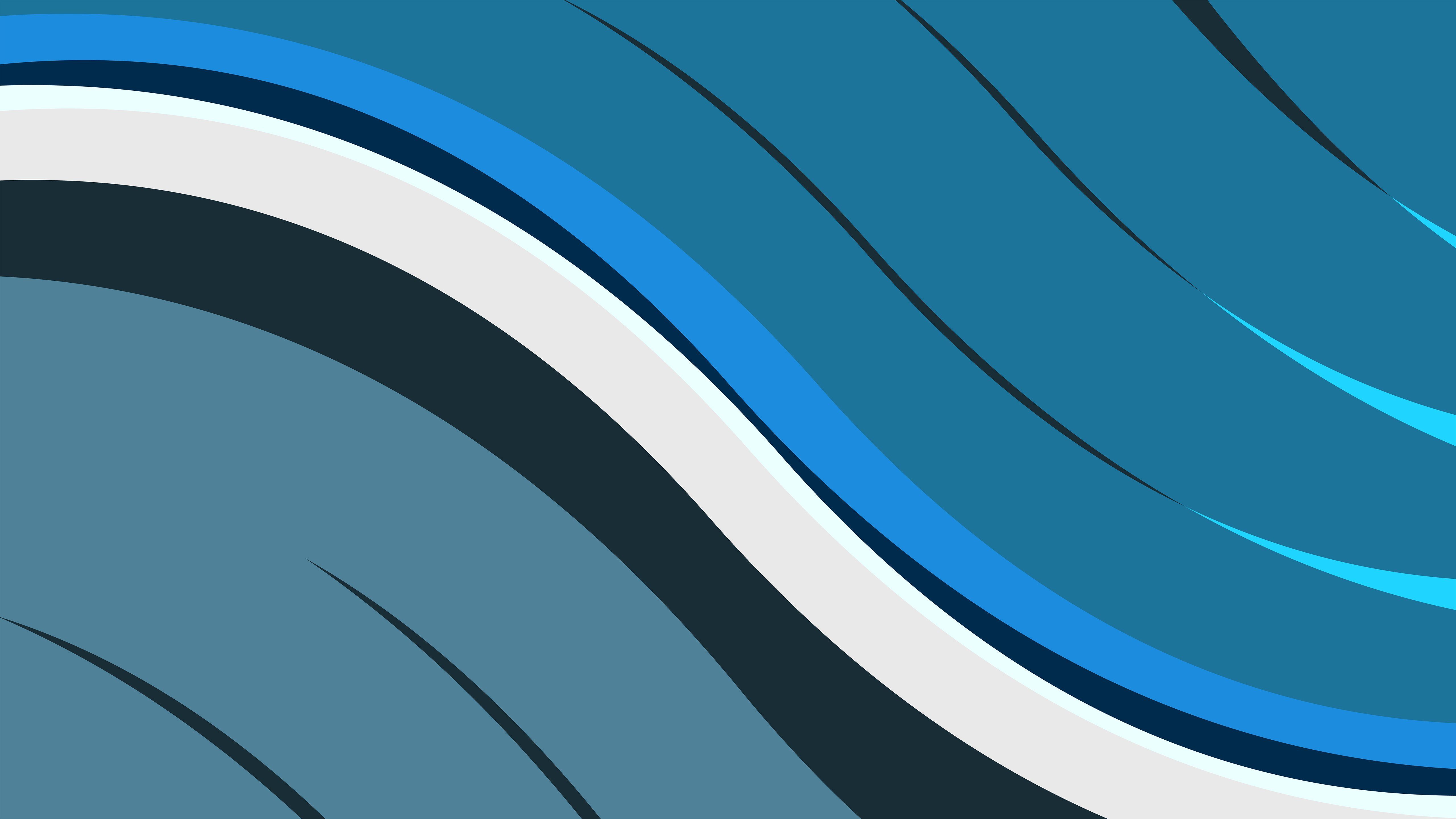 5120x2880 wavy lines dark blue minimal 8k Mac Wallpaper Download