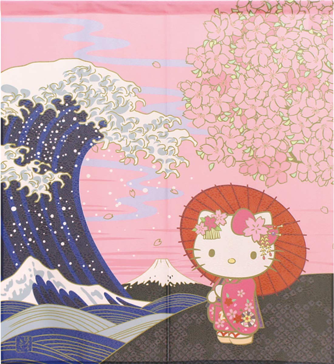 1100x1200 Noren Workshop Noren Sanrio Characters Hello Kitty Width 33.5 x Length 35.4 inches (85 x 90 cm) Japanese Style Tapestry Poster Japanese Landscape Spring 92208 : Amazon.sg: Home