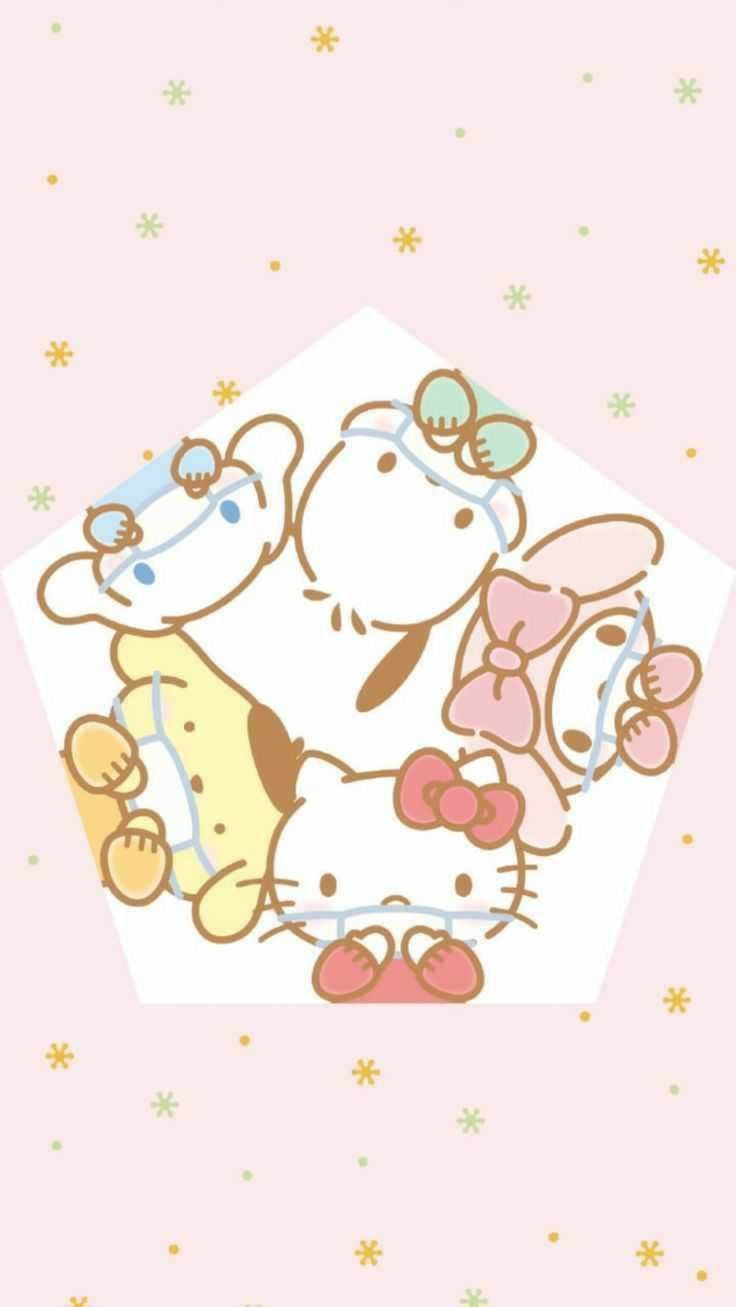 736x1307 Hello Kitty Characters Wallpaper