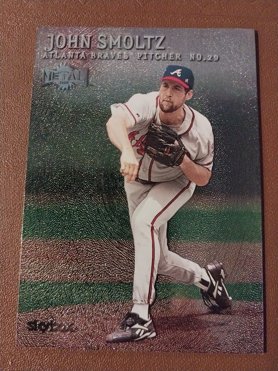 900x1200 JOHN SMOLTZ SKYBOX METAL BASEBALL CARD ATLANTA BRAVES RED SOX
