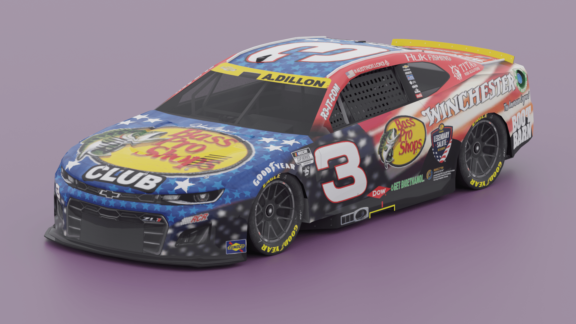 1920x1080 Austin Dillon 2025 Bass Pro Shops Patriotic 2 Pack