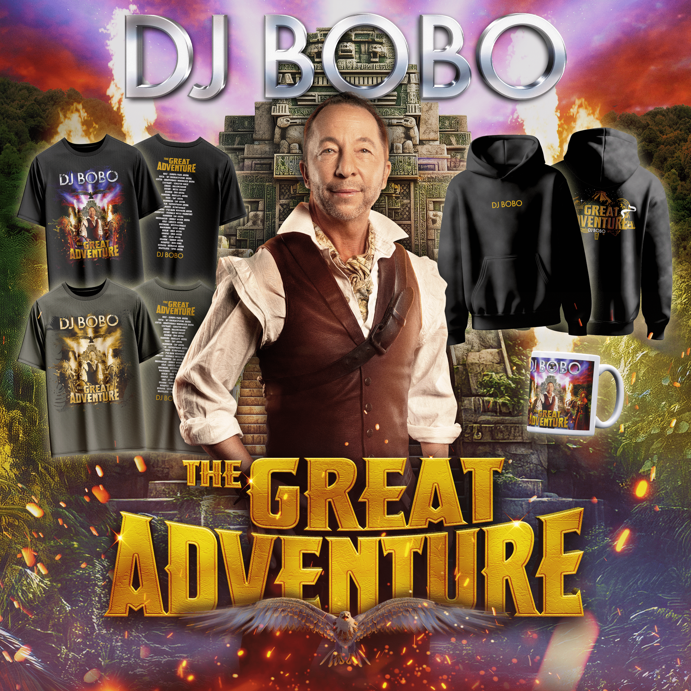 2362x2362 DJ BOBO° Shop Merchandise. Fanartikel, Albumboxen und mehr