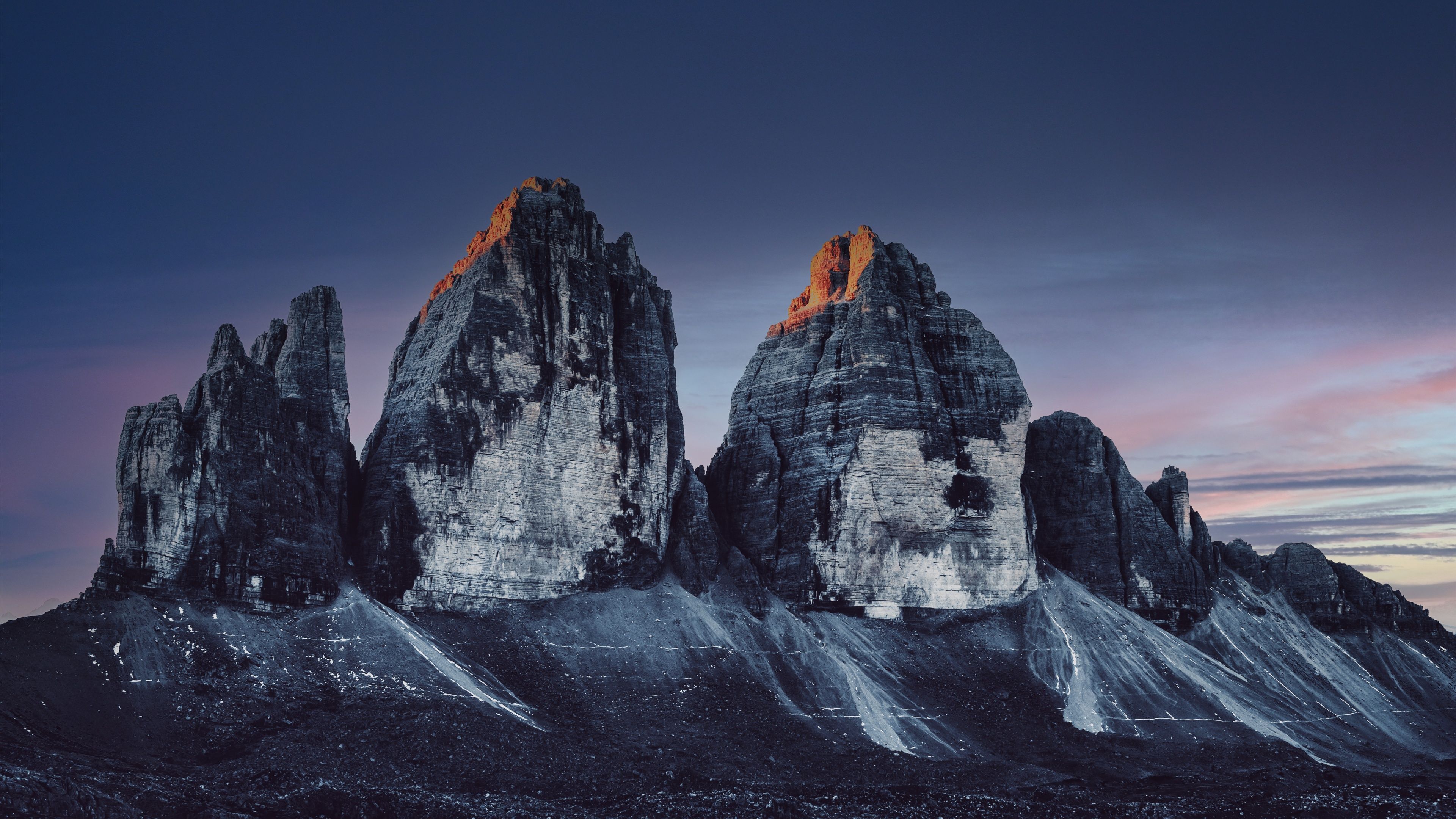 3840x2160 Three peaks of Lavaredo Wallpaper 4K, Dolomite mountains