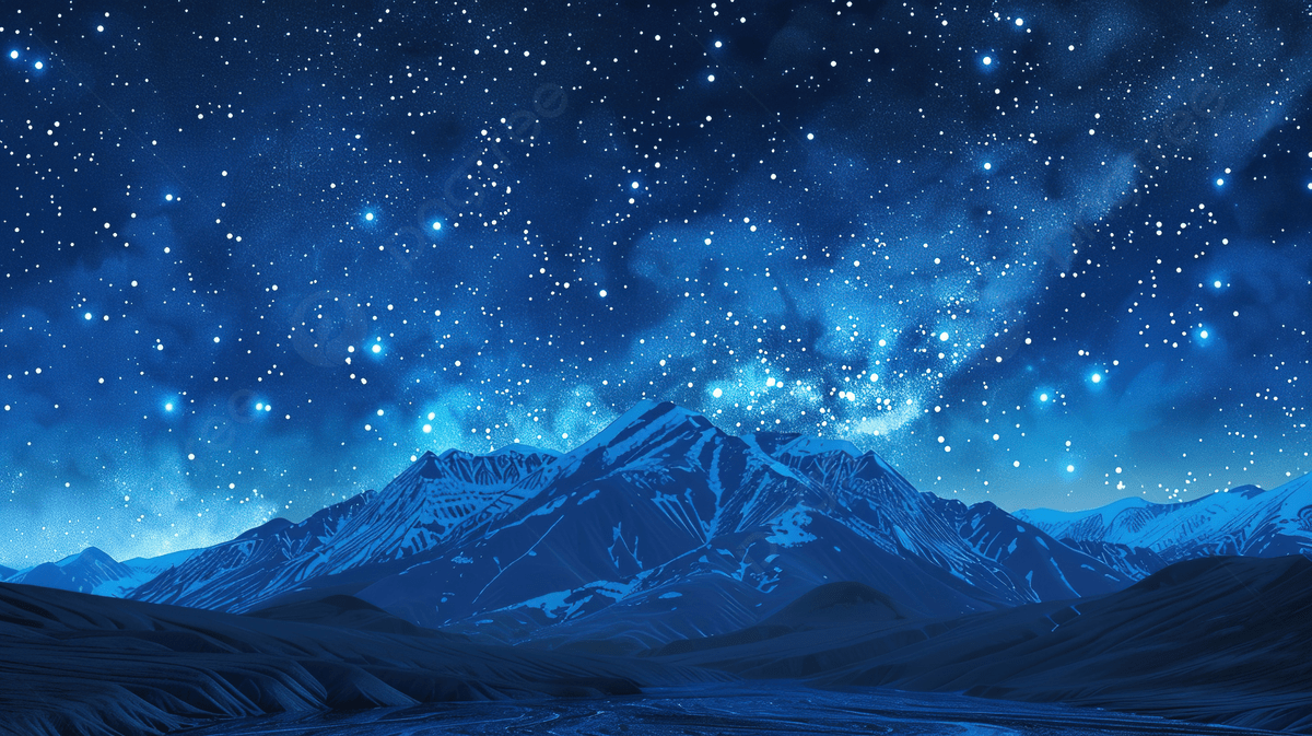 1200x673 Rotating Star Galaxy Mountain Night Blue Sky Photo And Picture For Free Download