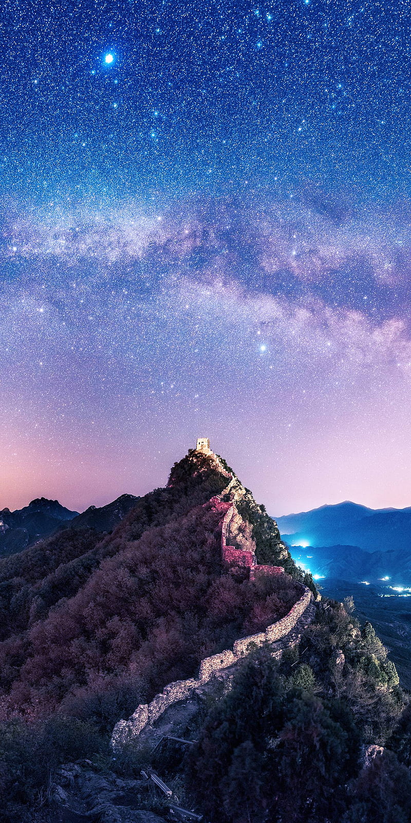 800x1600 Mountain Night Sky, scenery, stars, HD phone wallpaper