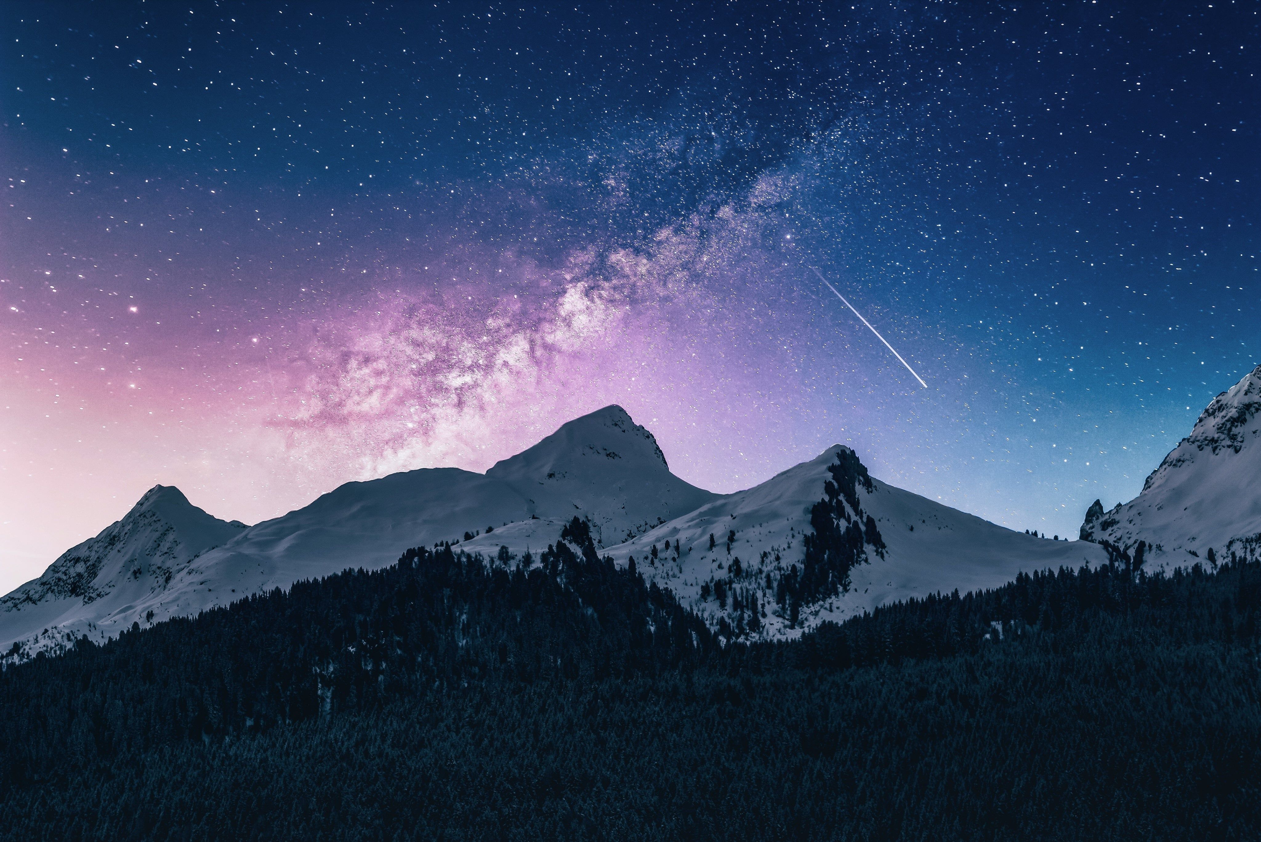 4096x2733 Night sky over a mountain [ 1920x1080]