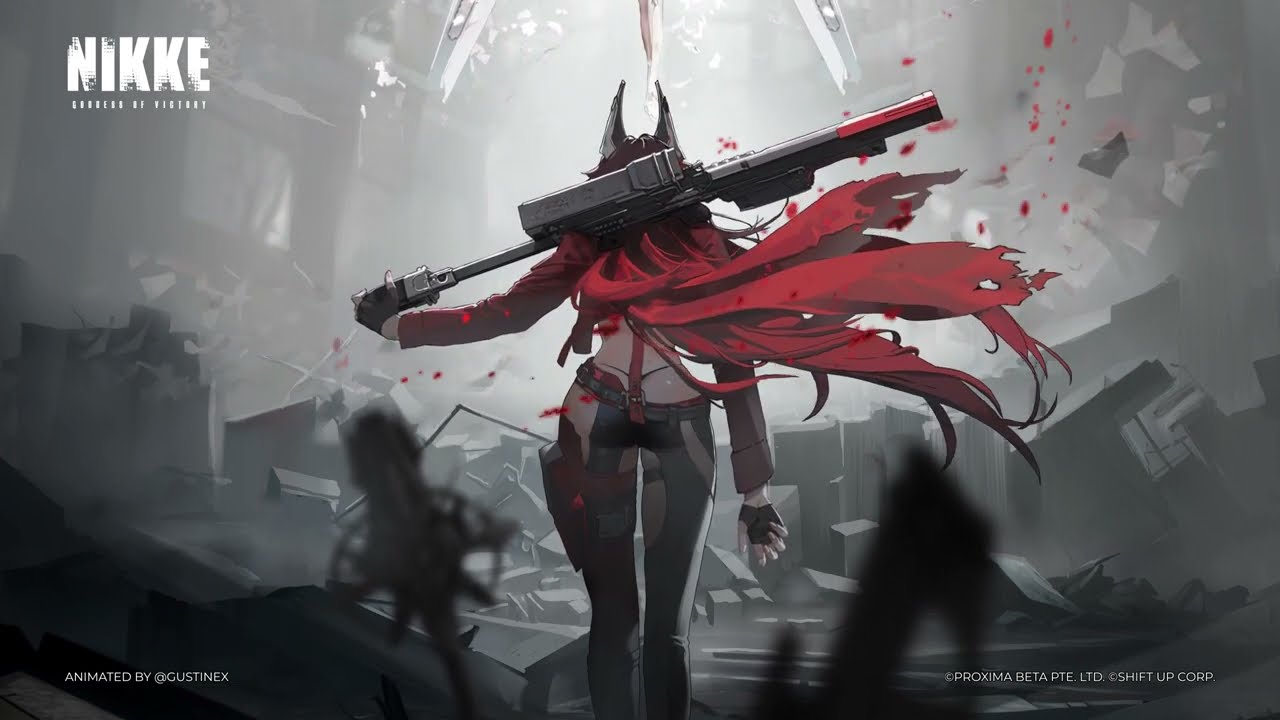 1280x720 Red Hood vs Anachiro Nikke 1st Anniversary Live Wallpaper [GODDESS OF VICTORY: NIKKE]