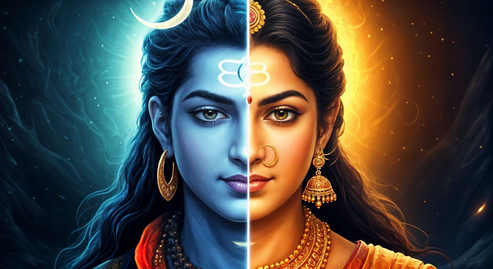 1600x873 Surreal Digital Art of Ardhanarishvara with Vibran