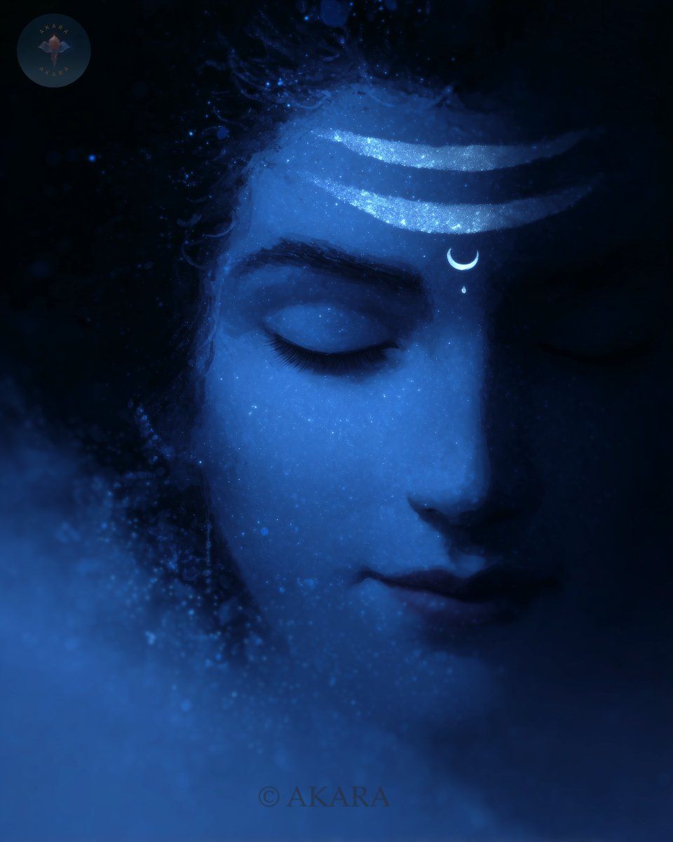 960x1200 three eyes closed, one heart shared— shiva and parvati breathe the same sacred air, crescent moon witness to love that needs no words. ardhanarishvara energy without the merge. just two souls who