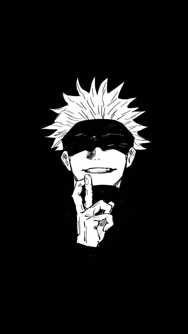 736x1308 Gojo black and white background. Gojo satoru wallpaper black, Cool anime wallpaper, 1080p anime wallpaper