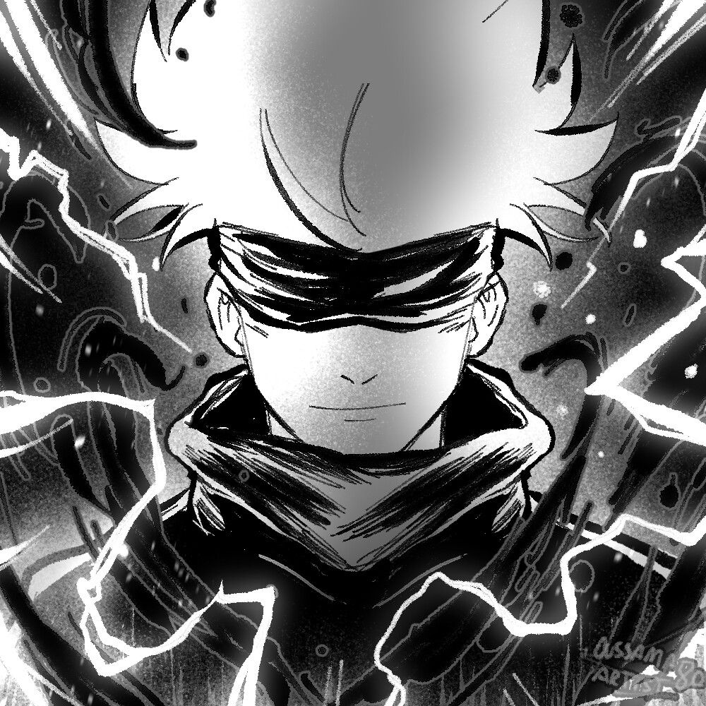 1000x1000 gojo sketch