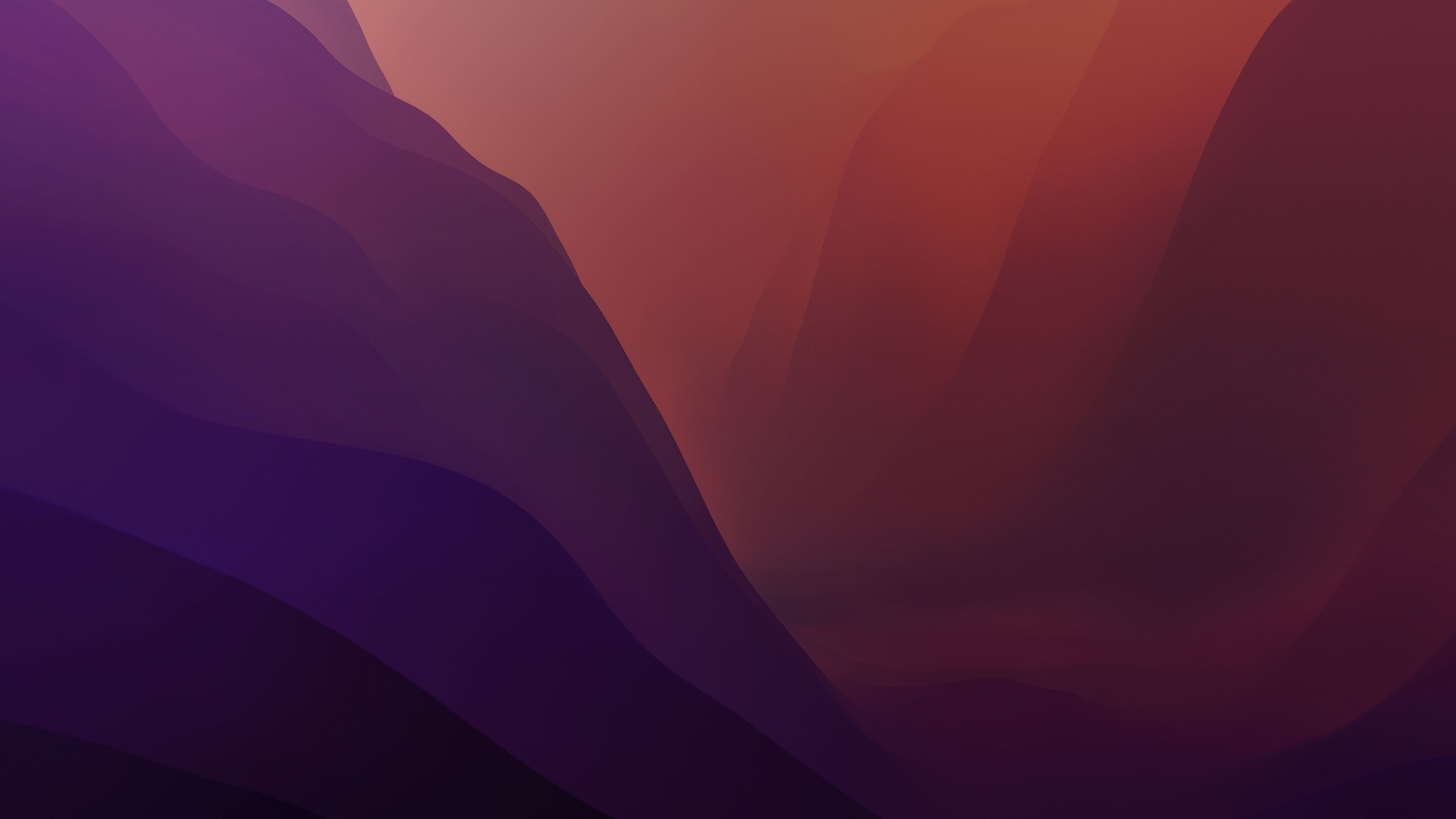 3840x2160 macOS Monterey Wallpaper 4K, Layers, Stock, Red, Dark Mode, 5K