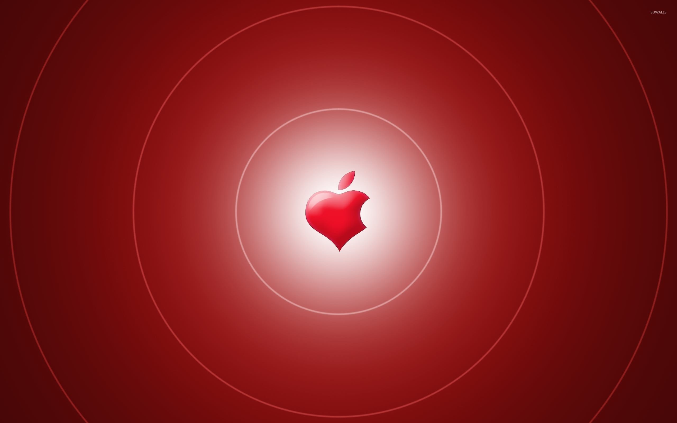 2560x1600 Red heart shaped Apple wallpaper wallpaper
