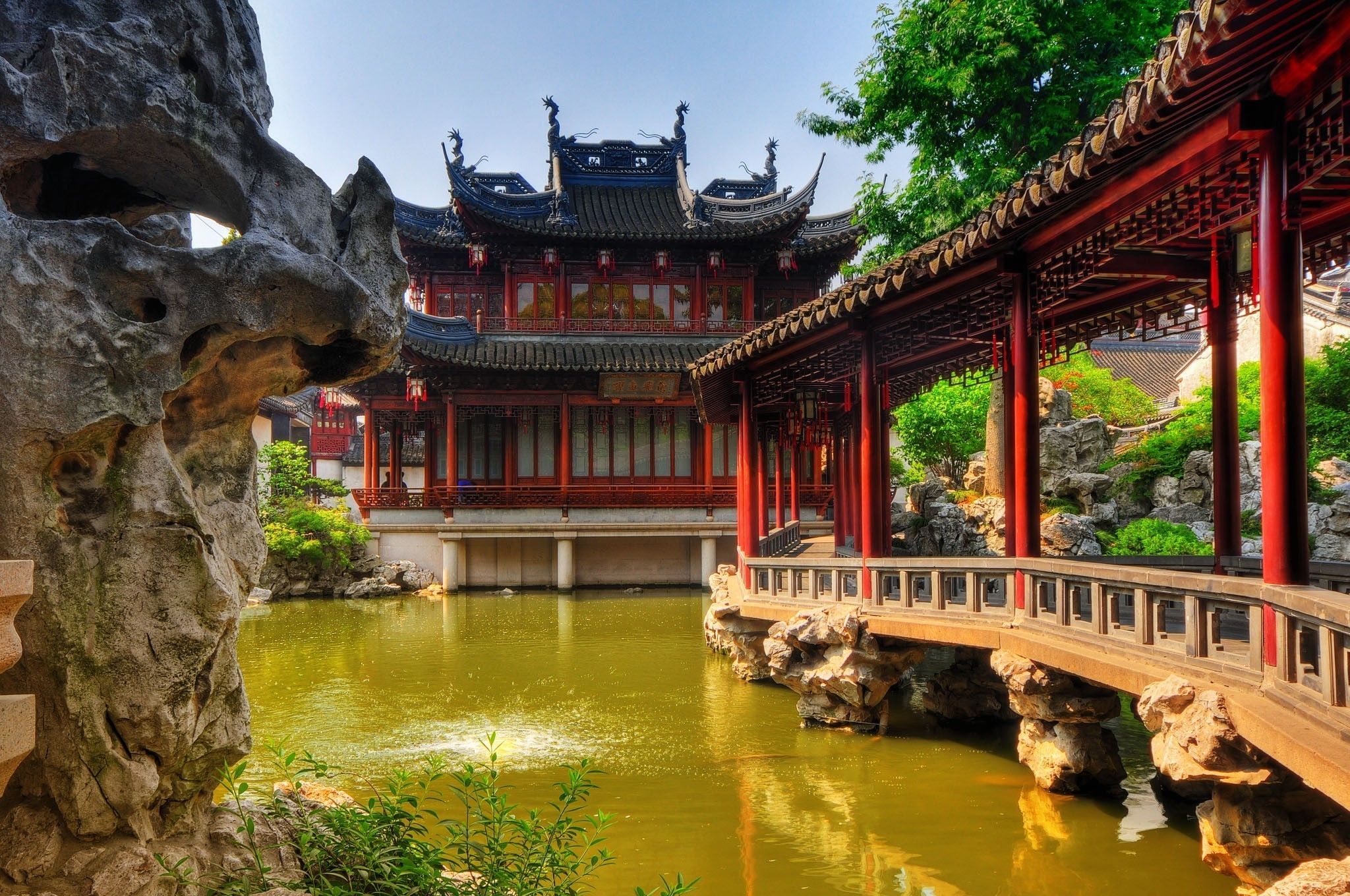 2048x1360 Download China Shanghai Yu Yuan Man Made Yuyuan Garden HD Wallpaperx1360
