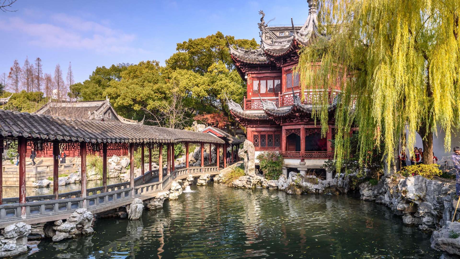 1920x1080 The Garden Of Good Fortune, Thanks To A Dragon, A Toad And A Zig Zag Bridge. 불가리 호텔 & 레지던스 상하이