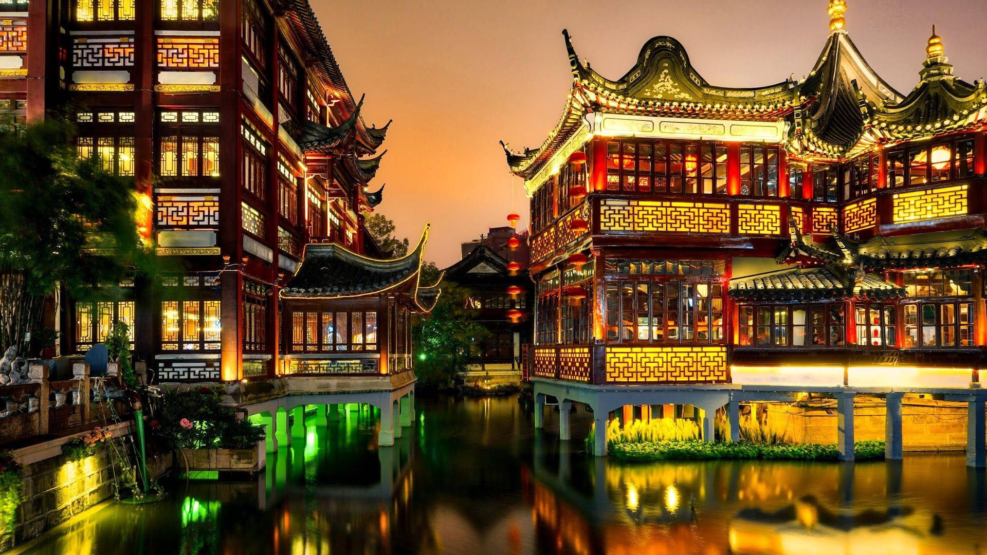 1920x1080 Download Traditional Garden Shanghai Wallpaper