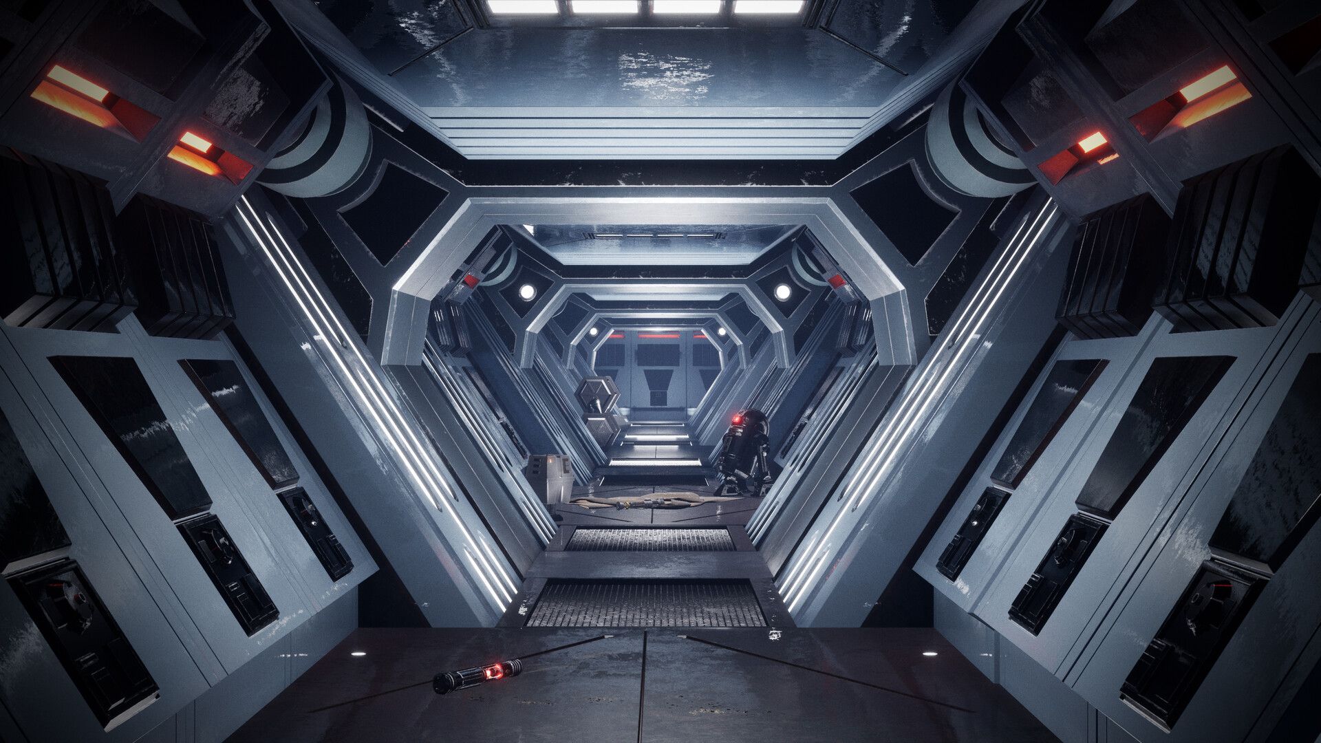 1920x1080 David Evans Wars Imperial Base Corridor (Unreal Engine 4)