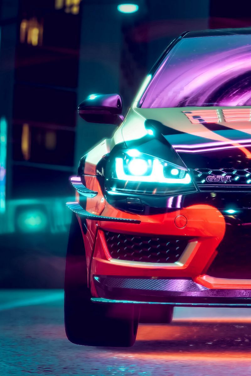 800x1200 Download Wallpaper 800x1200 Volkswagen Golf Gti, Volkswagen, Car, Neon, Backlight, Tuning Iphone 4s 4 For Parallax HD Background