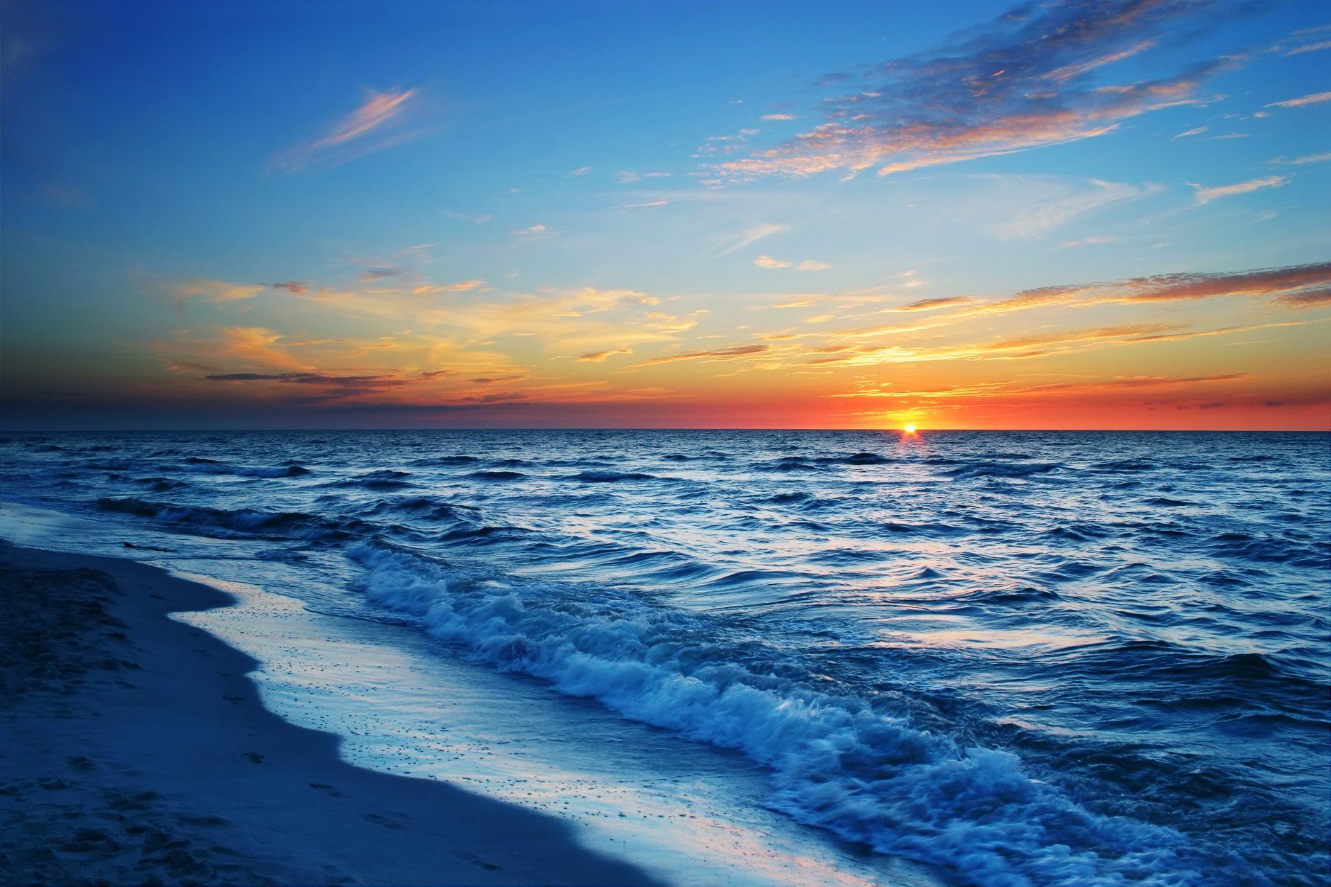1920x1280 Sunset Ocean Horizon Ultra HD Wallpaperx4096