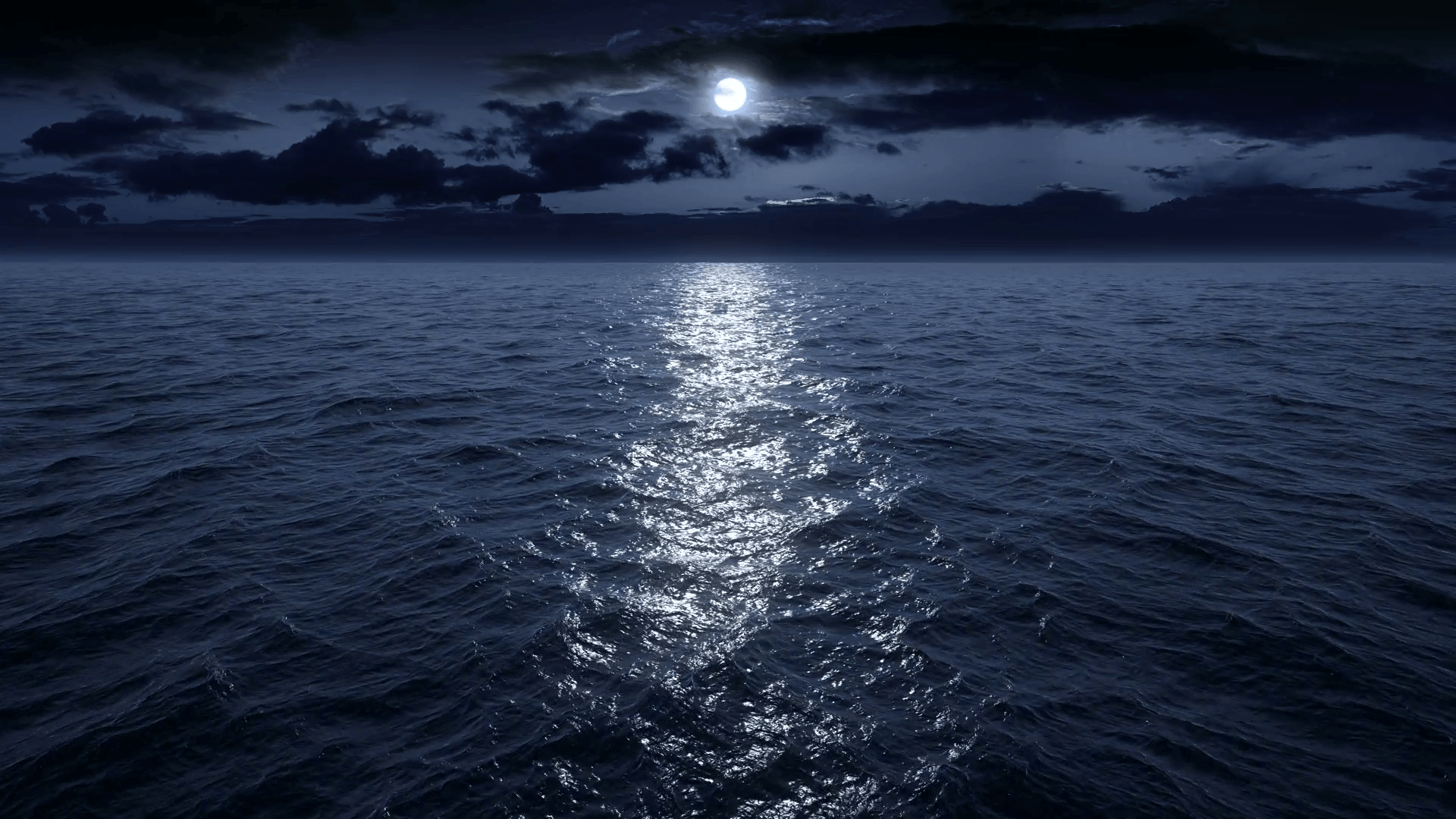 1920x1080 Night Sky Over Ocean Horizon Wallpaper