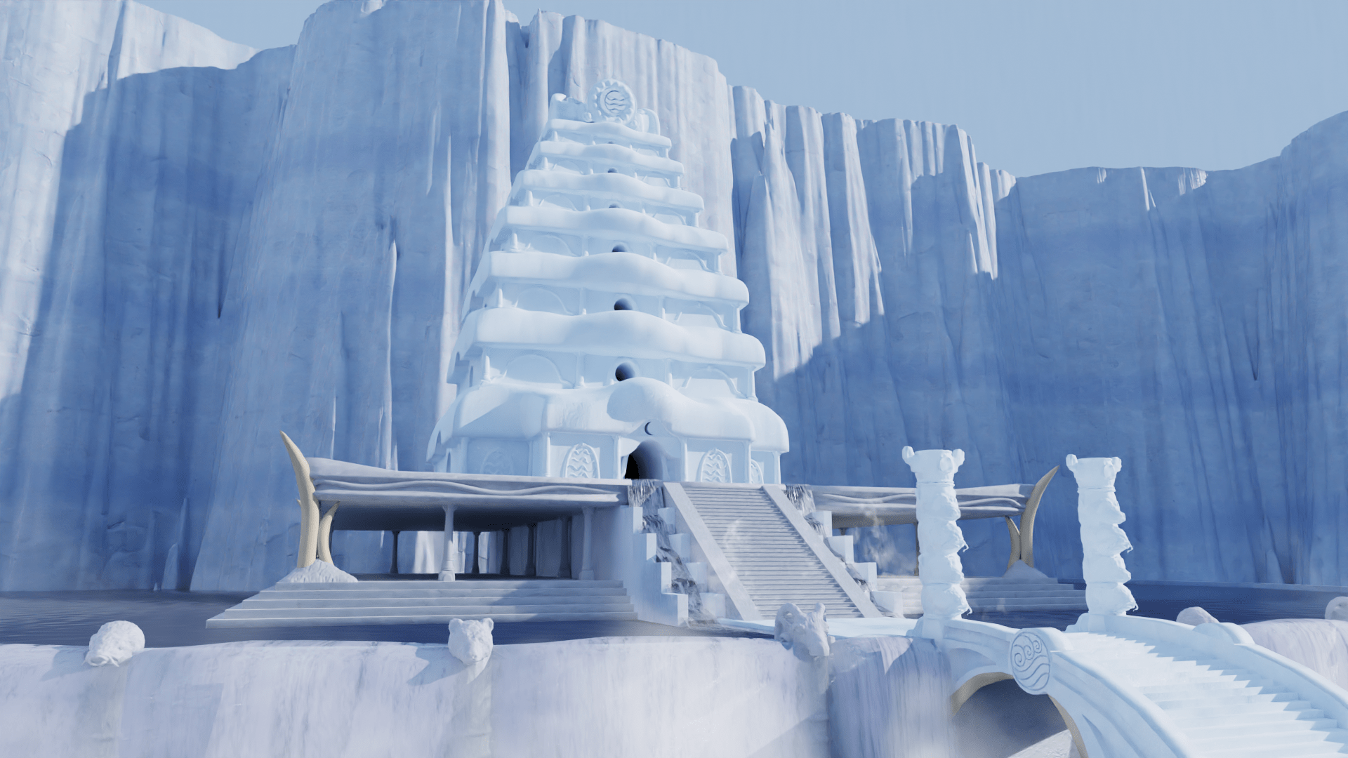 1920x1080 Just finished my first environment, it's the Northern Water Tribe Palace from Avatar. Any feedback at all would be appreciated!