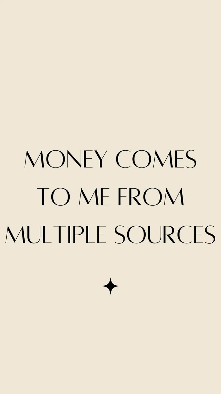 736x1308 Money comes to me from multiple sources. Beige affirmation wallpaper