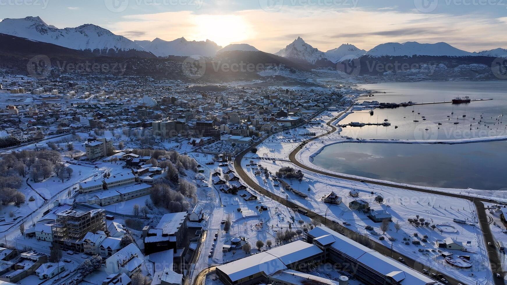 1742x980 Outdoors Ushuaia Skyline in Ushuaia Tierra Del Fuego Argentina. Amazing Cinematic