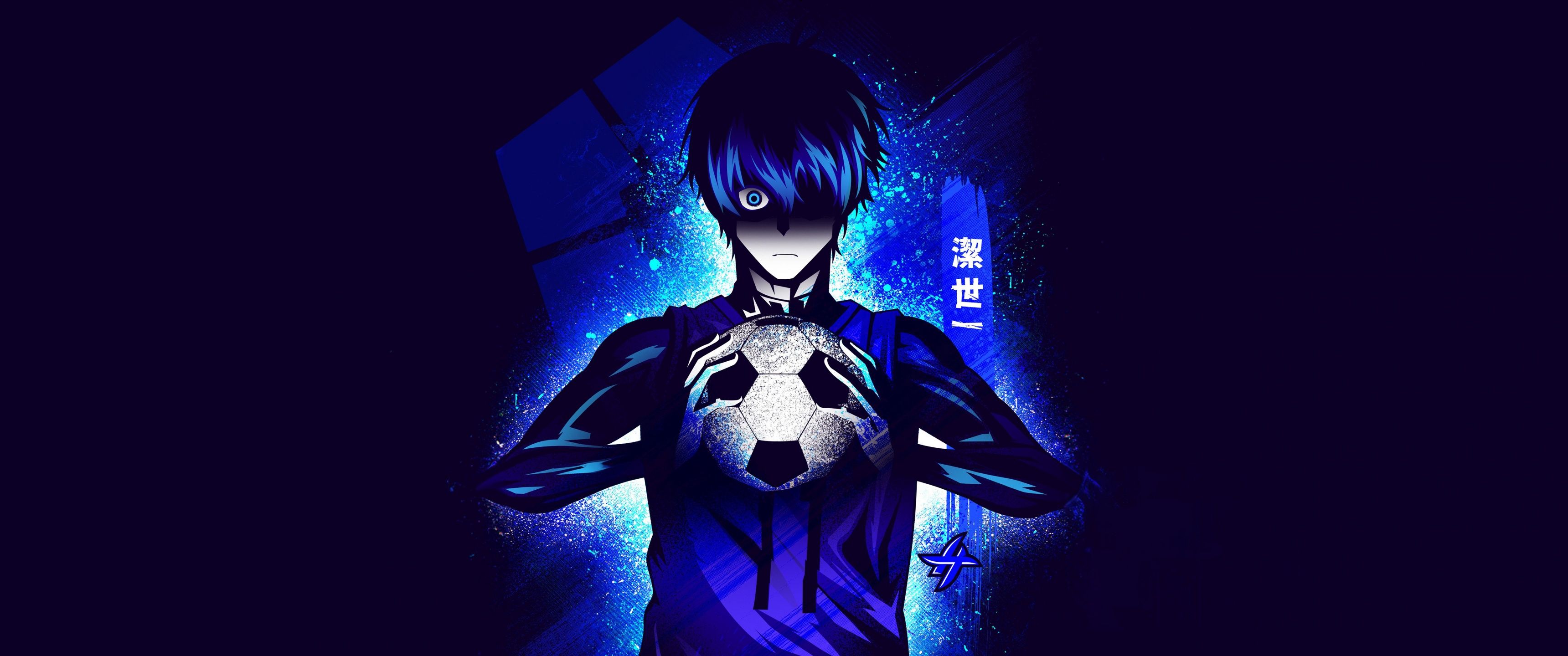 3440x1440 Yoichi Isagi Wallpaper 4K, Blue aesthetic, Team Z
