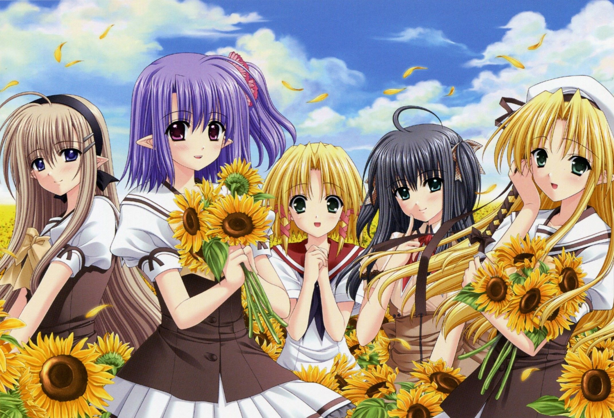 2143x1458 Download Yae Sakura (Shuffle!) Tsubomi (Shuffle!) Ruri Matsuri Kareha ( Shuffle!) Daisy (Shuffle!) Anime Shuffle! HD Wallpaper