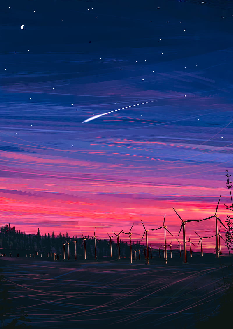 800x1131 HD farm night wallpaper