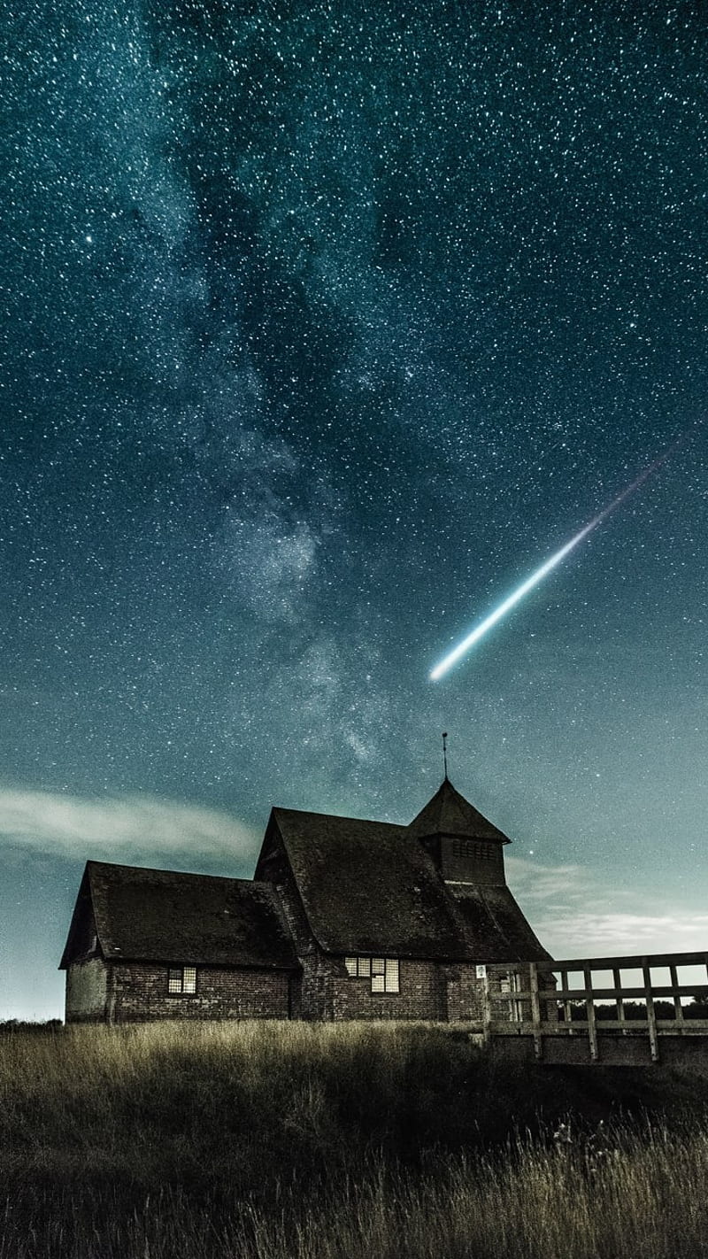 800x1422 Old house, barn, barns, country, fall, farm, galaxy, night, HD phone wallpaper