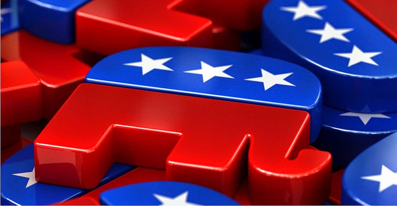 1600x831 Download Republican Elephant Blocks Wallpaper