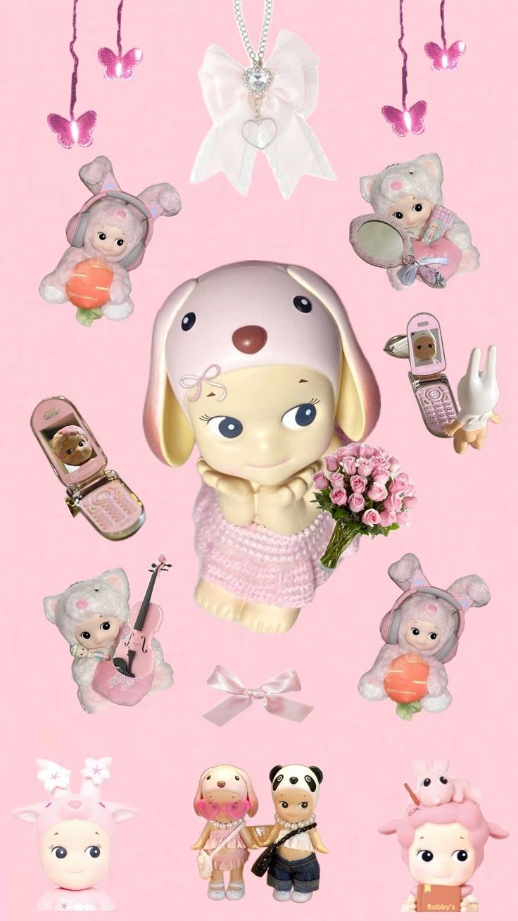 736x1308 sonny angels wallpaper pink by caca #sonnyangel #sonnyangels #pink #pinkaesthetic #cute