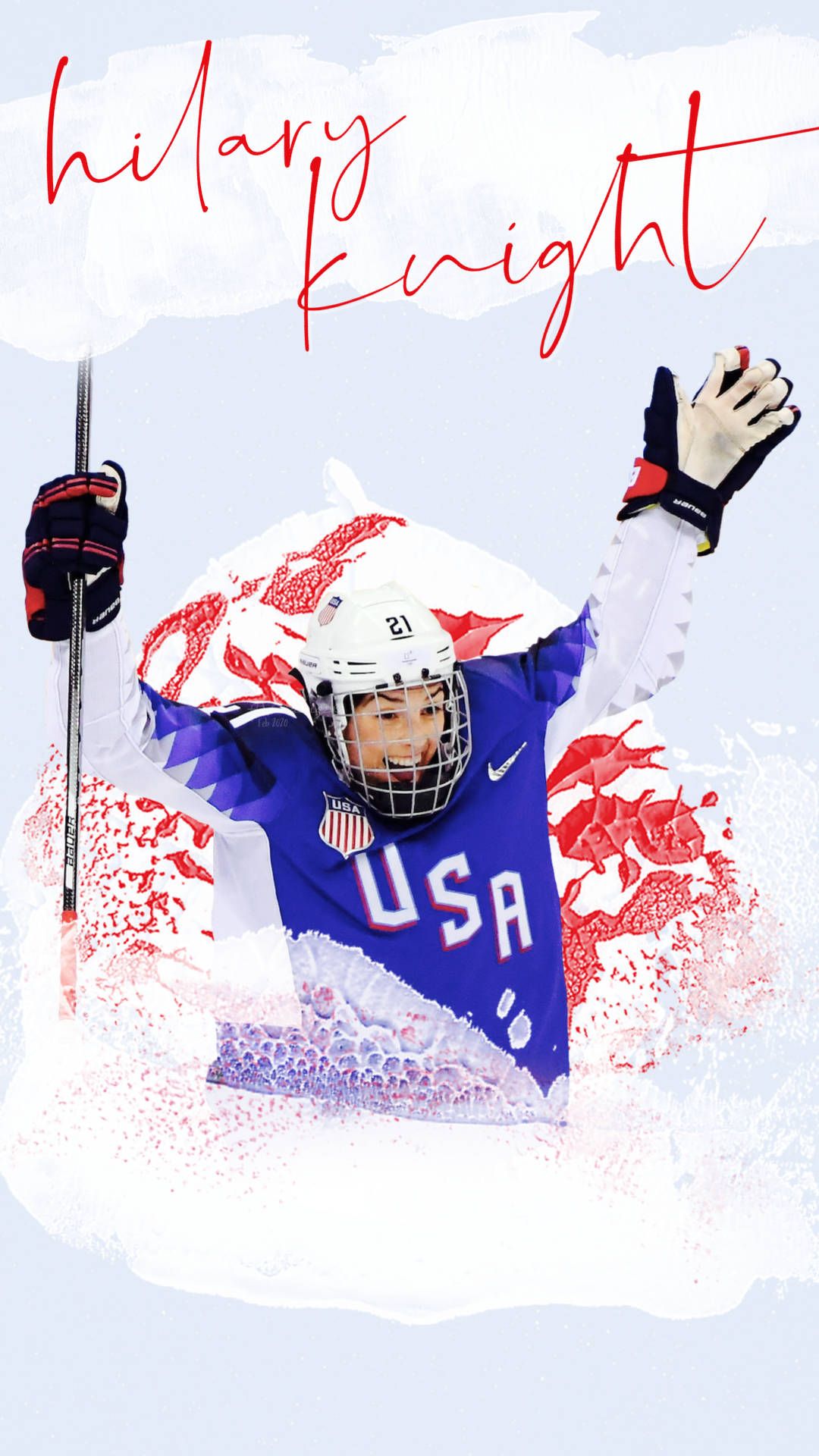 1080x1920 Download USA Athlete Hilary Knight Poster Art Wallpaper